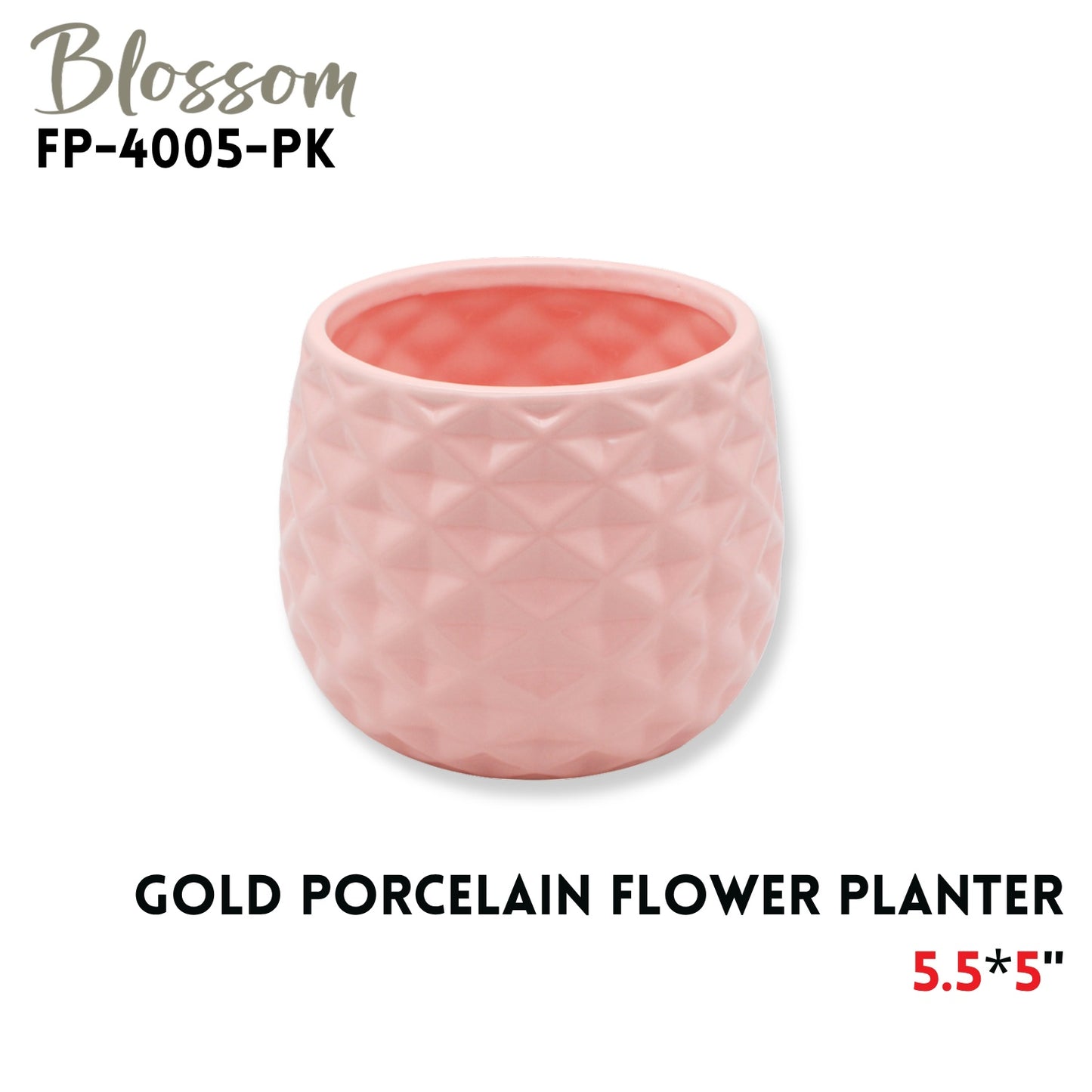 PORCELAIN FLOWER PLANTER 5.5X5" PINK