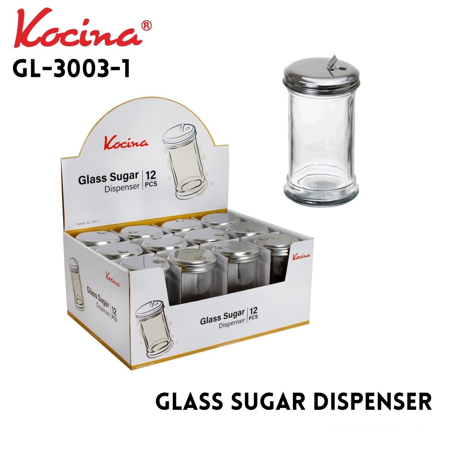 Glass Sugar Dispenser in PDQ