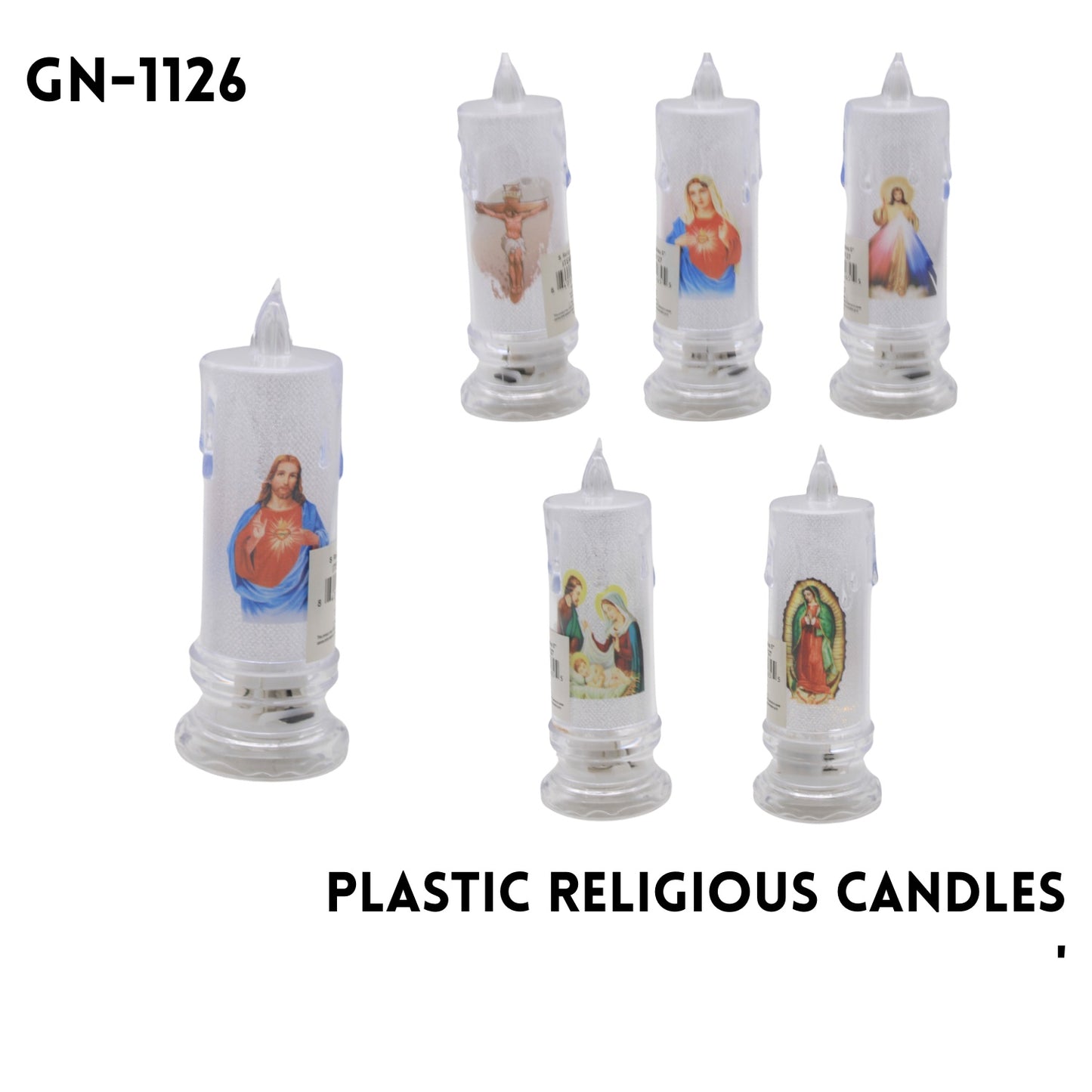 Religious Candles 7", plastic and LED