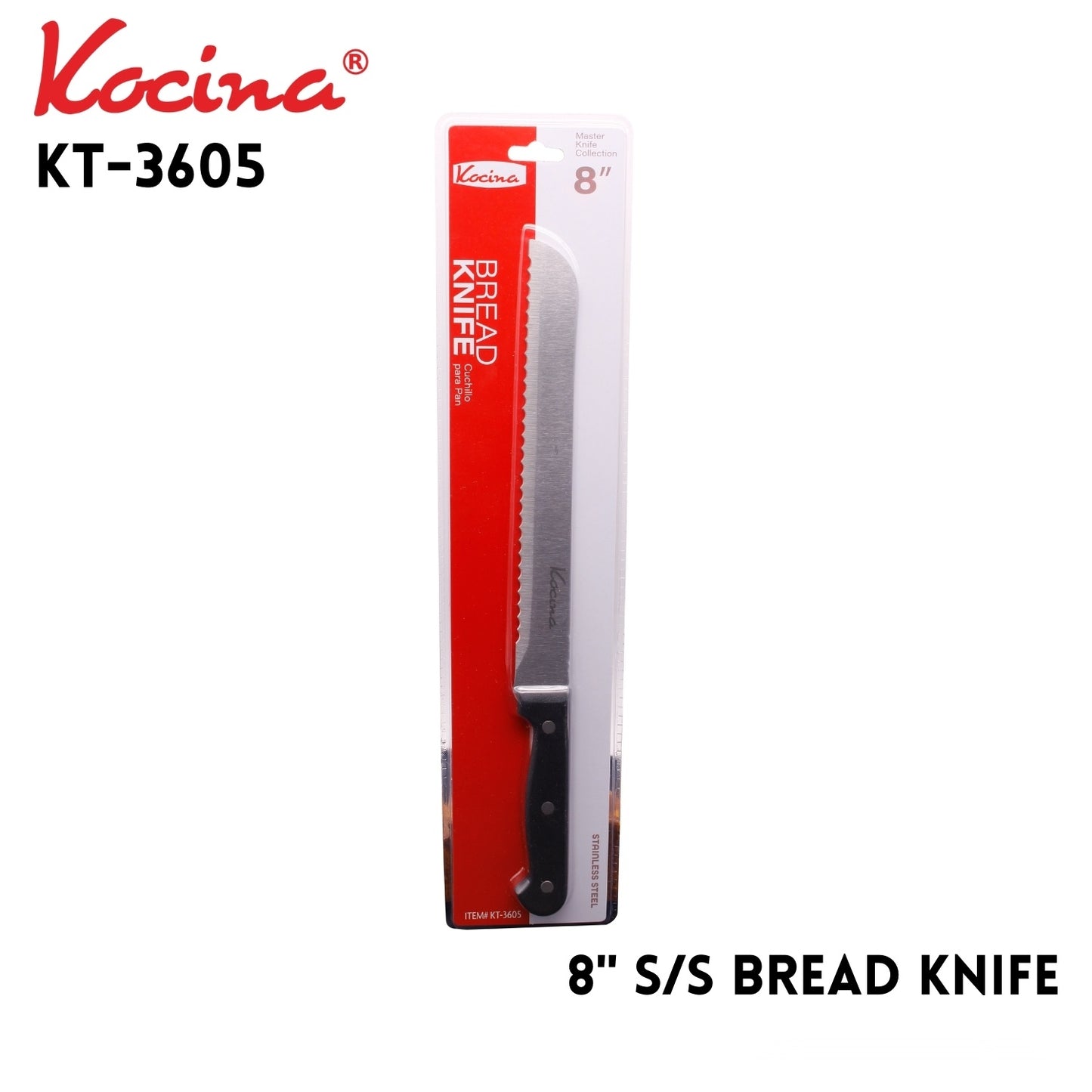 8" Bread Knife Black Color