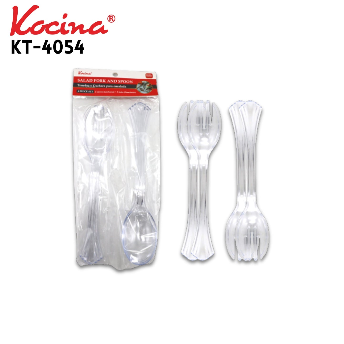 4pcs Salad Fork And Spoon,Plastic