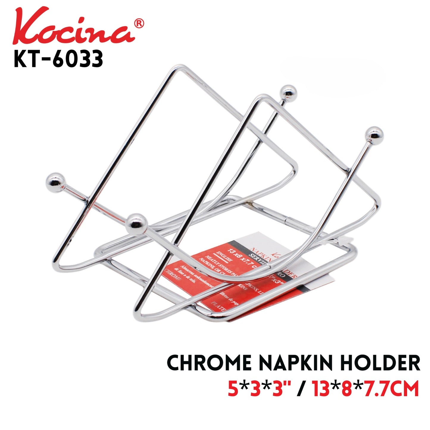 NAPKIN RACK,SIZE:13*8*7.7 CM CHROME
