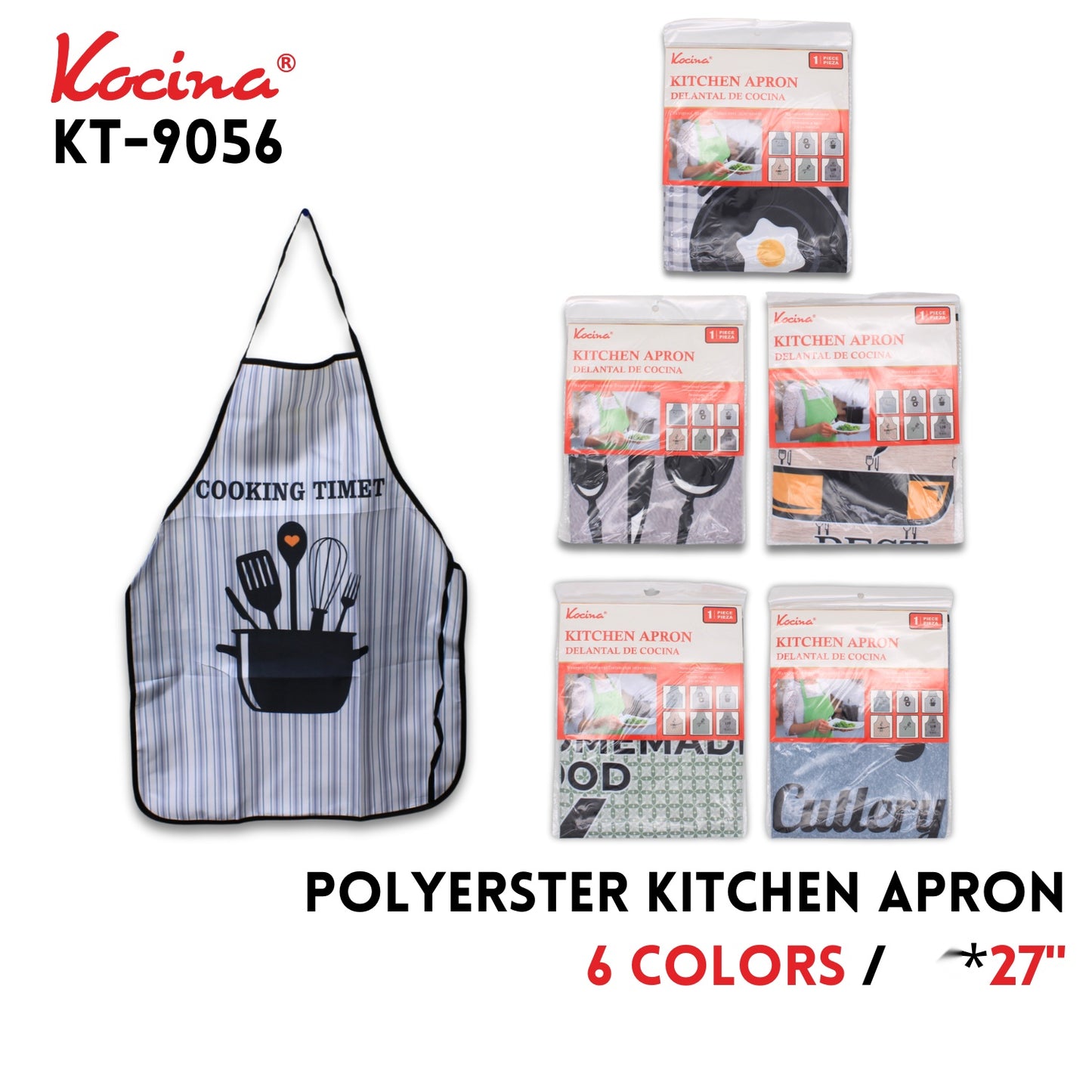 Kitchen Apron,polyester,22"X27",6 colors