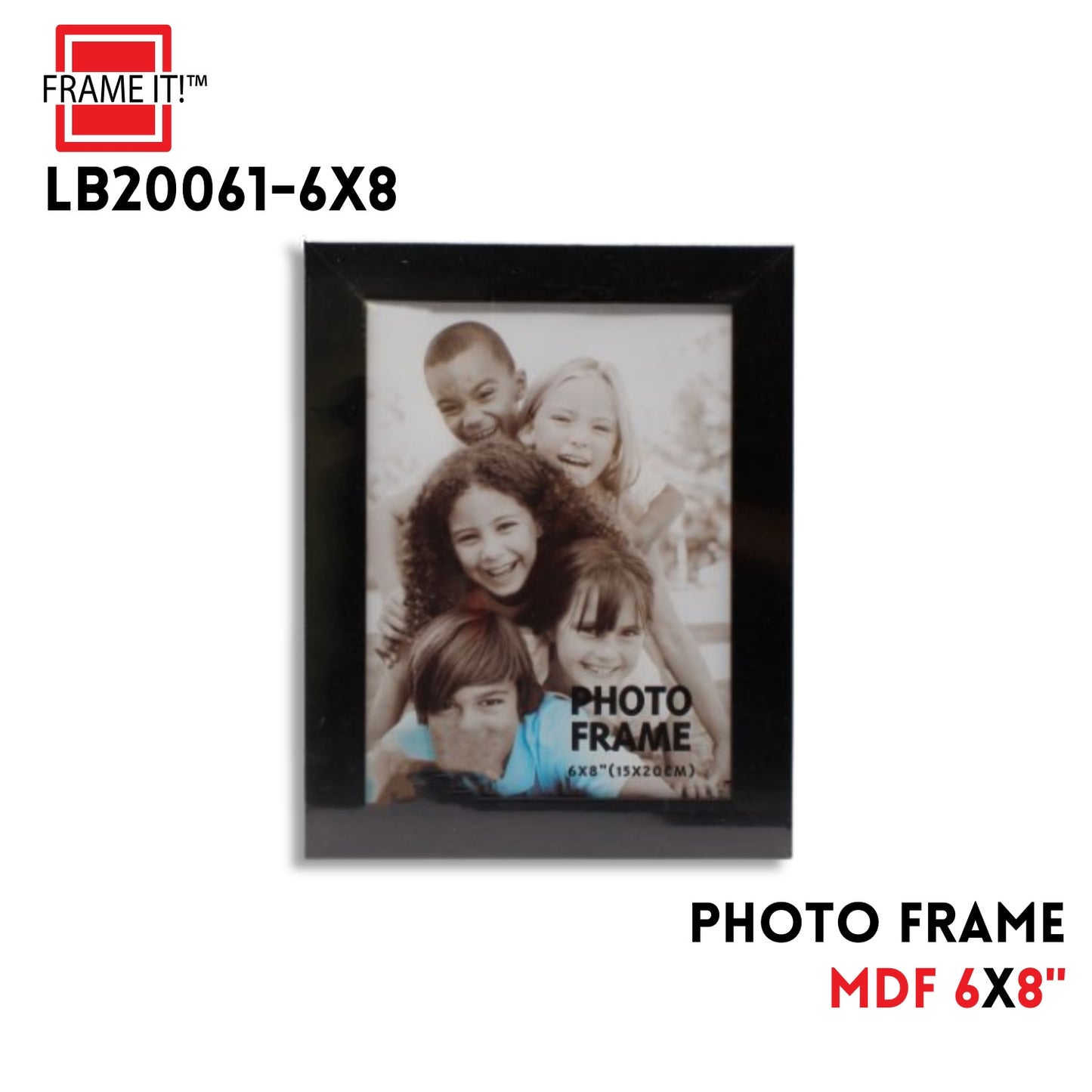 Mdf Photo Frame 6x8" Black
