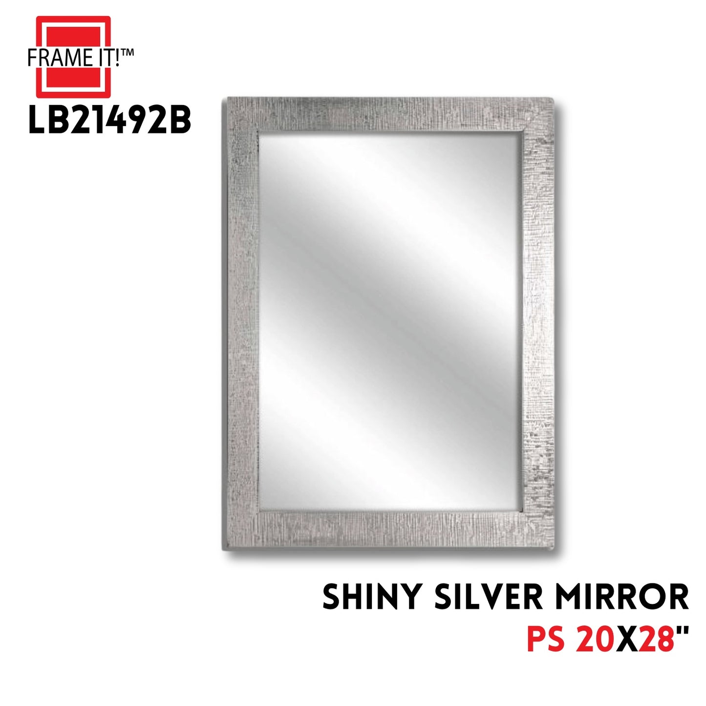 PS MIRROR 20X28" SHINY SILVER