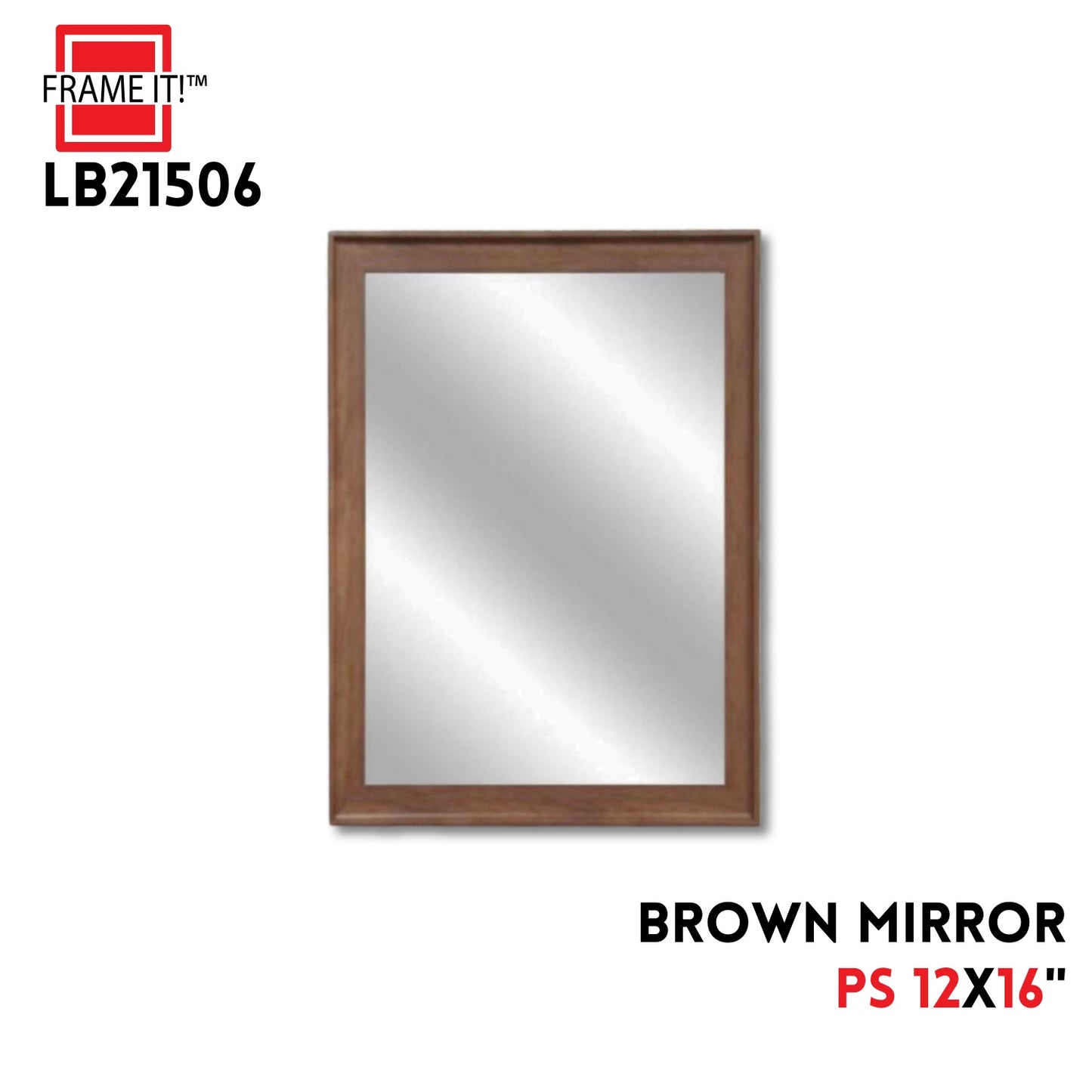 PS MIRROR 12X16" BROWN