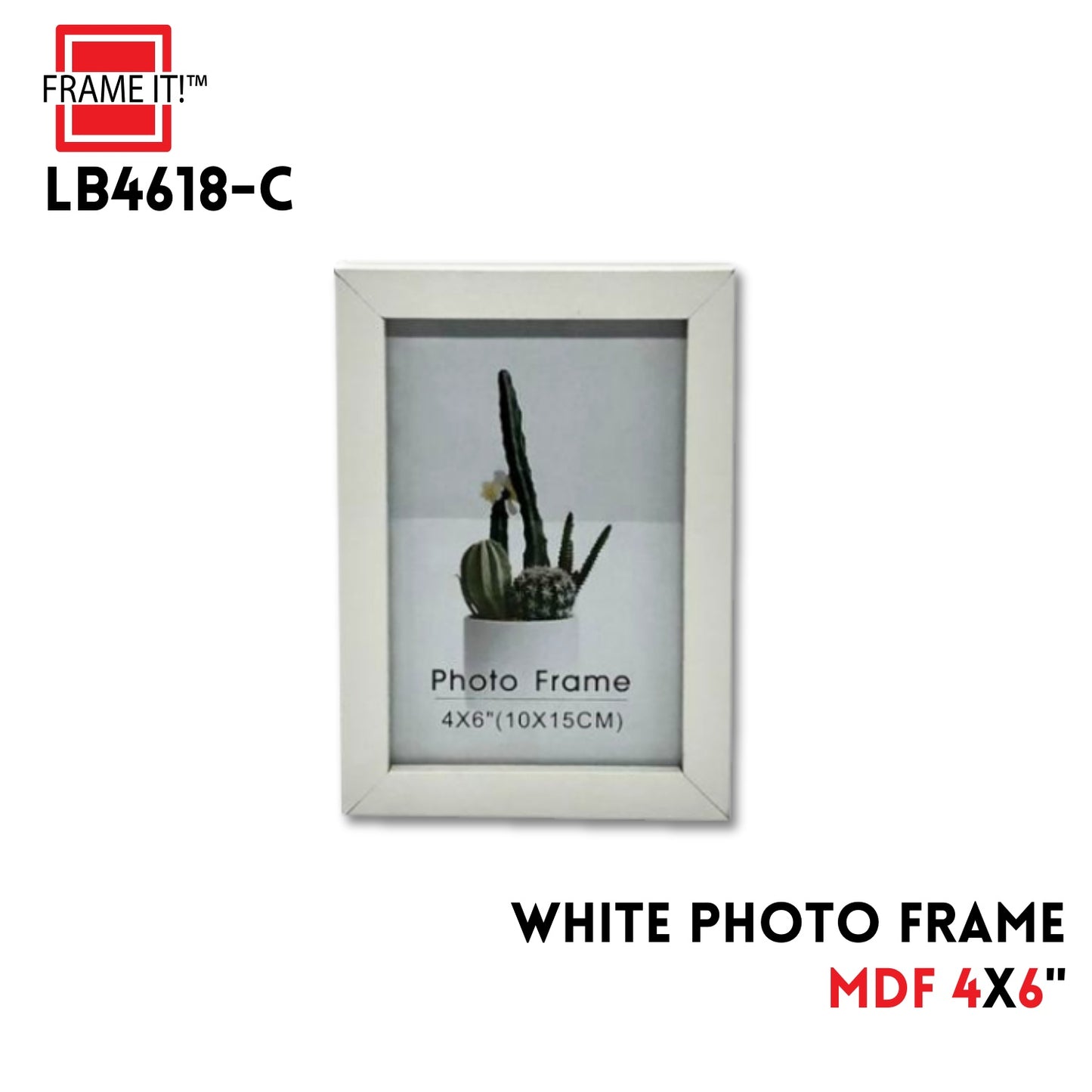 4x6 MDF Photo Frame White