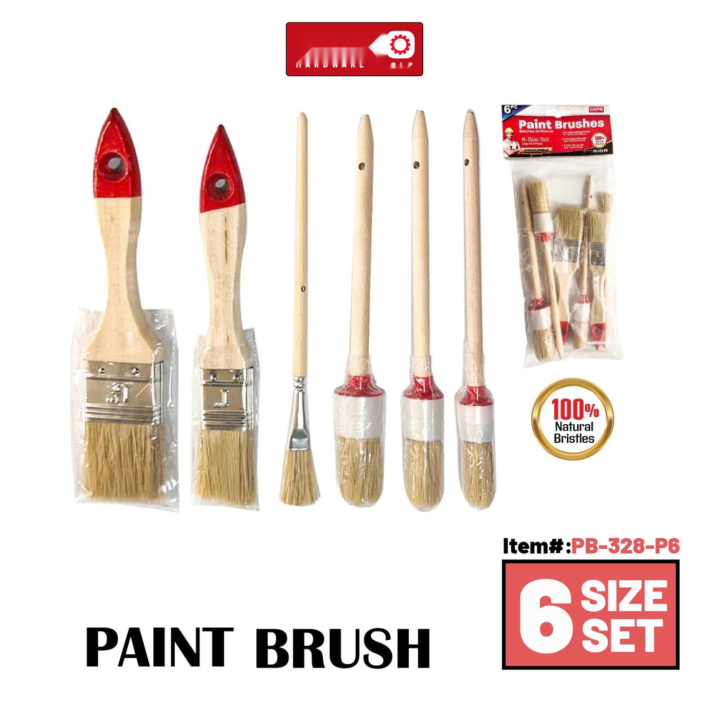 Paint Brush 6pcs ASST SIZES