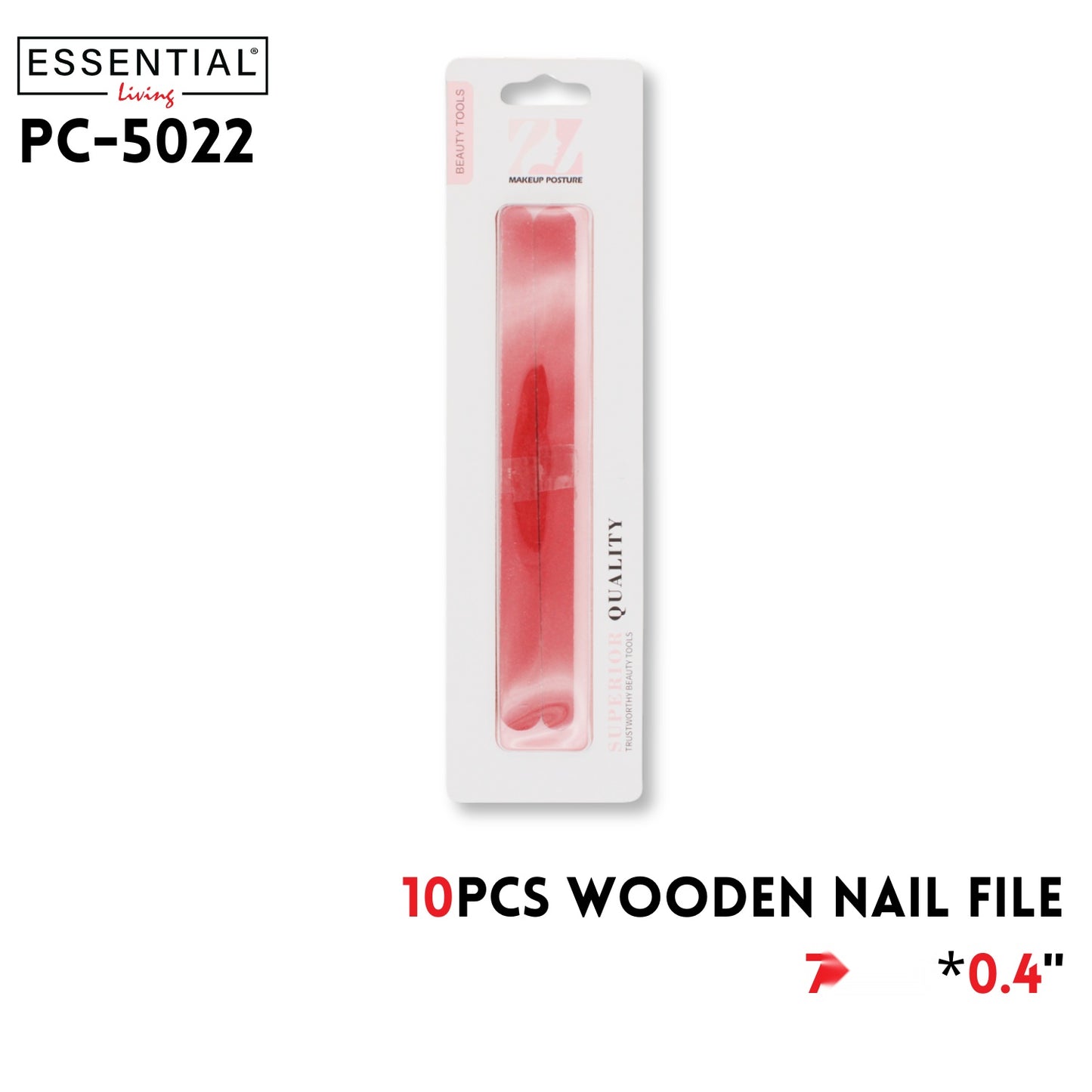 10pcs Wooden Nail File, 7"x0.7"x0.04"