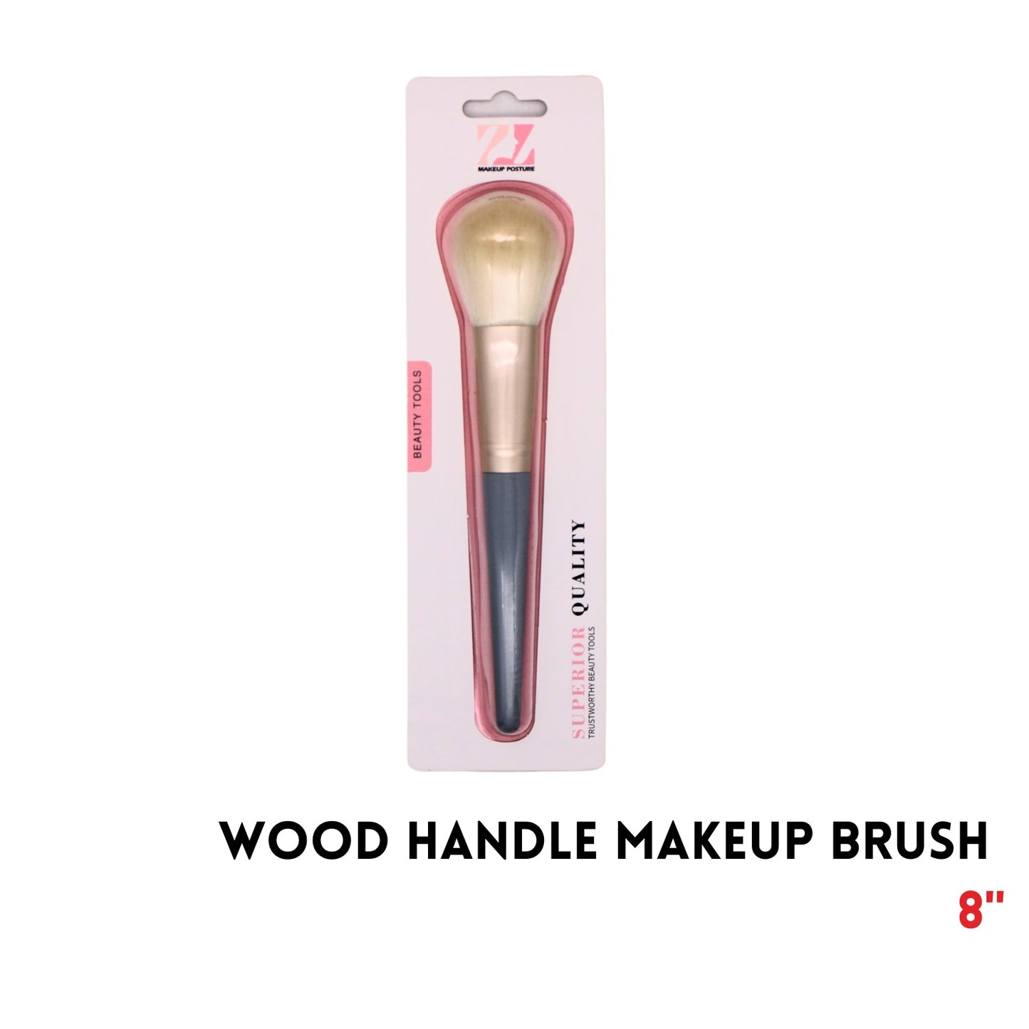 Makeup Brush, 8", Wood