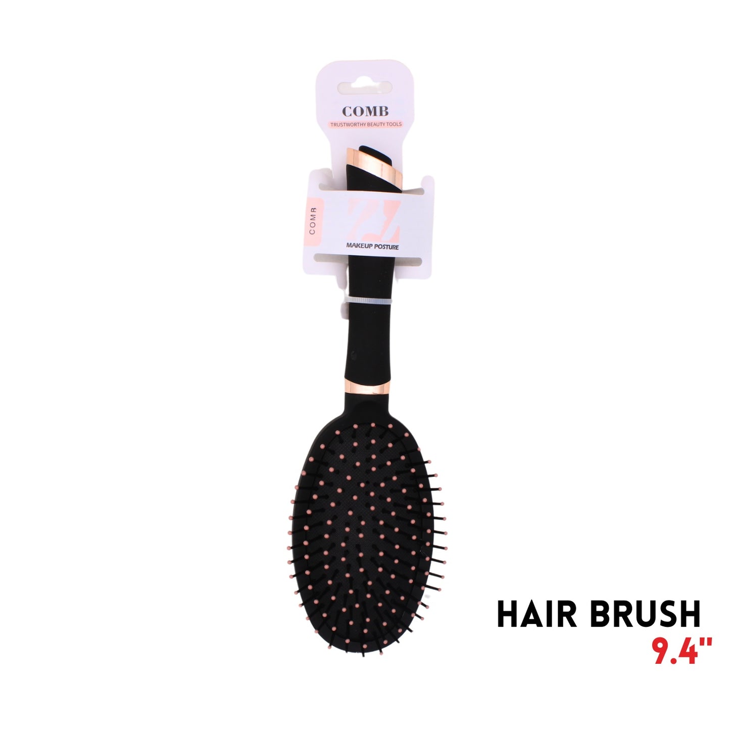 Hair Brush, 9.4", ABS, Black