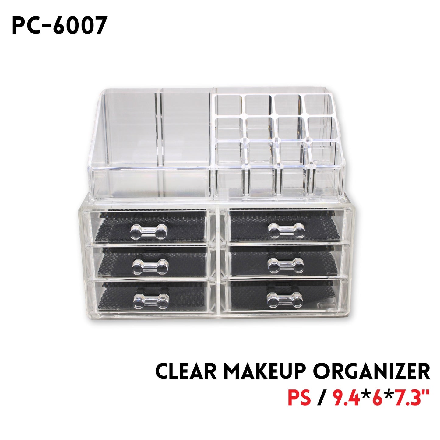 Clear Makeup Organizer, PS, 9.4"x6"x7.3"