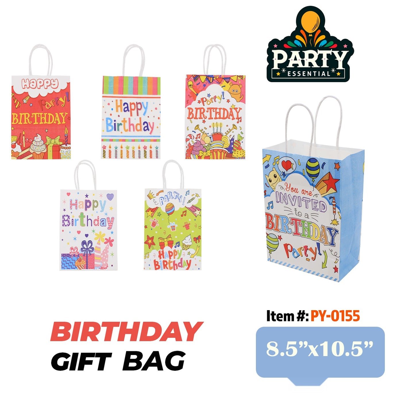 8.5"x10.5"X 4 Birthday Gift Bag