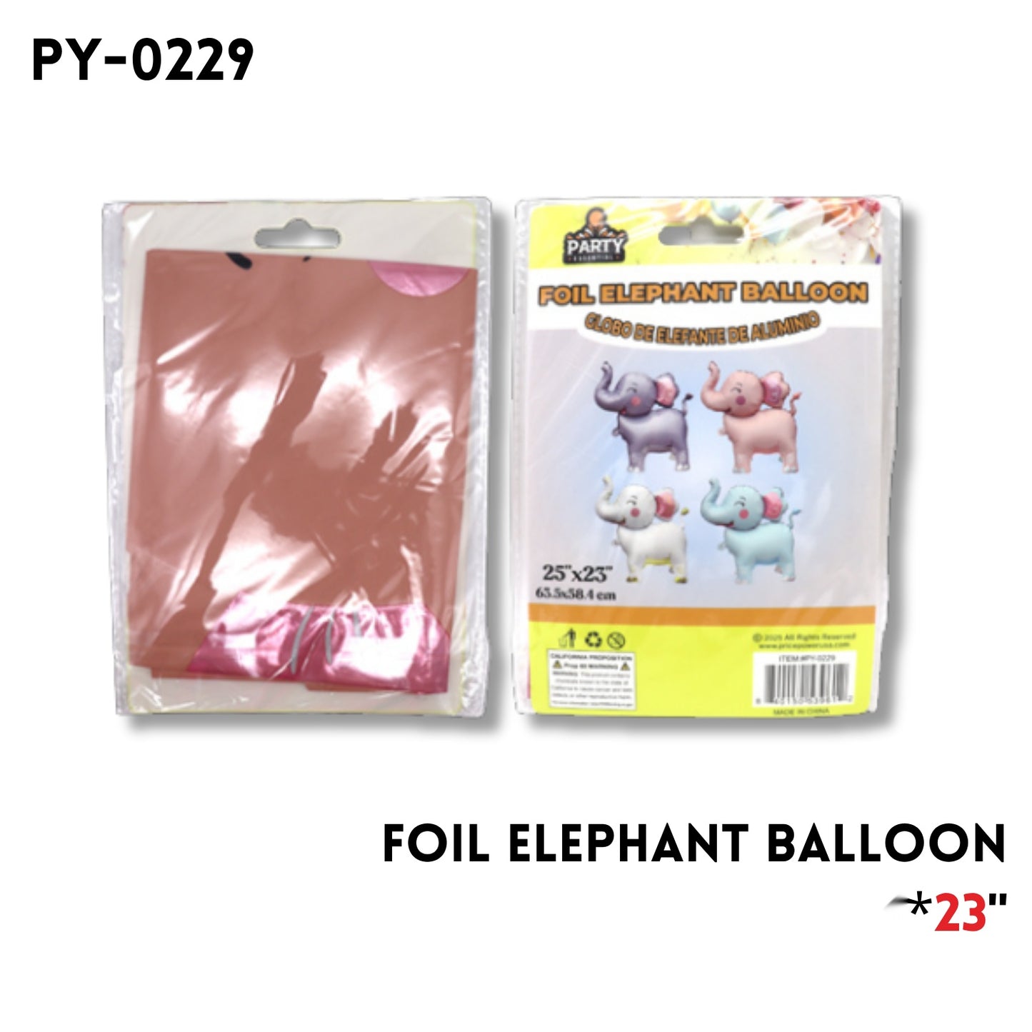 Foil Elephant Balloon 25"x23"