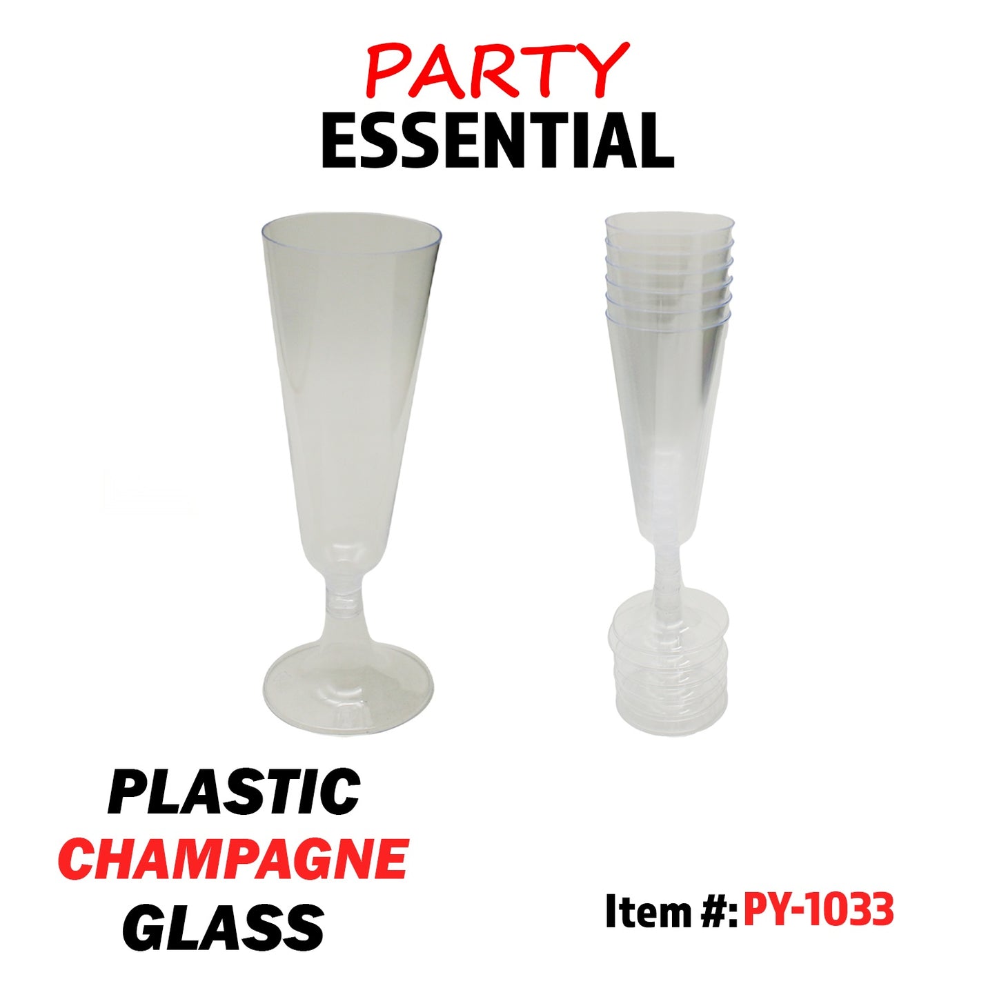 6pcs Plastic Champagne Glass