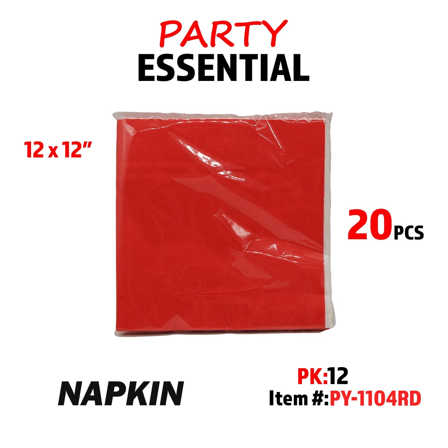20pcs 12??x12"Napkin Redd
