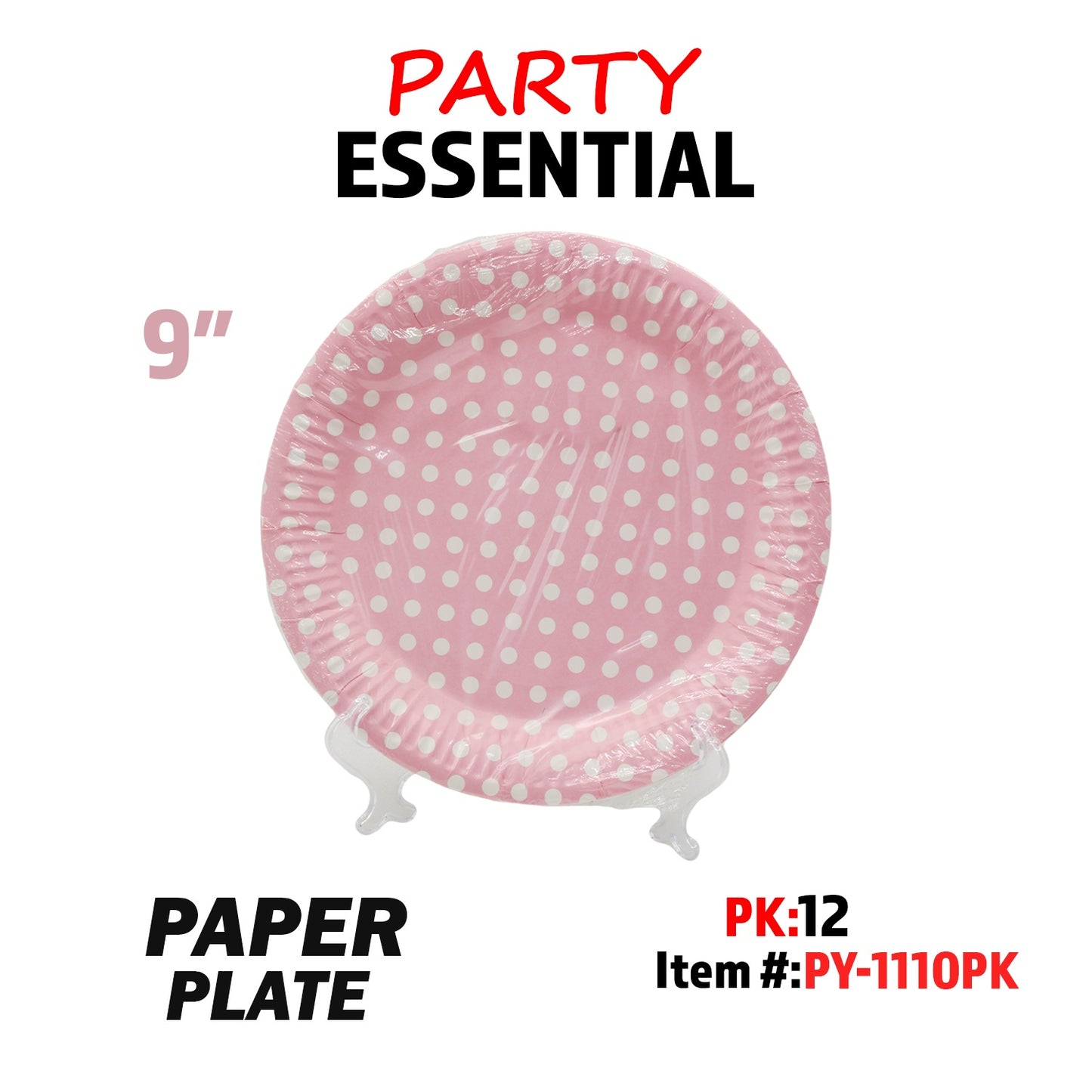 10pcs 9" Paper Plate Pink