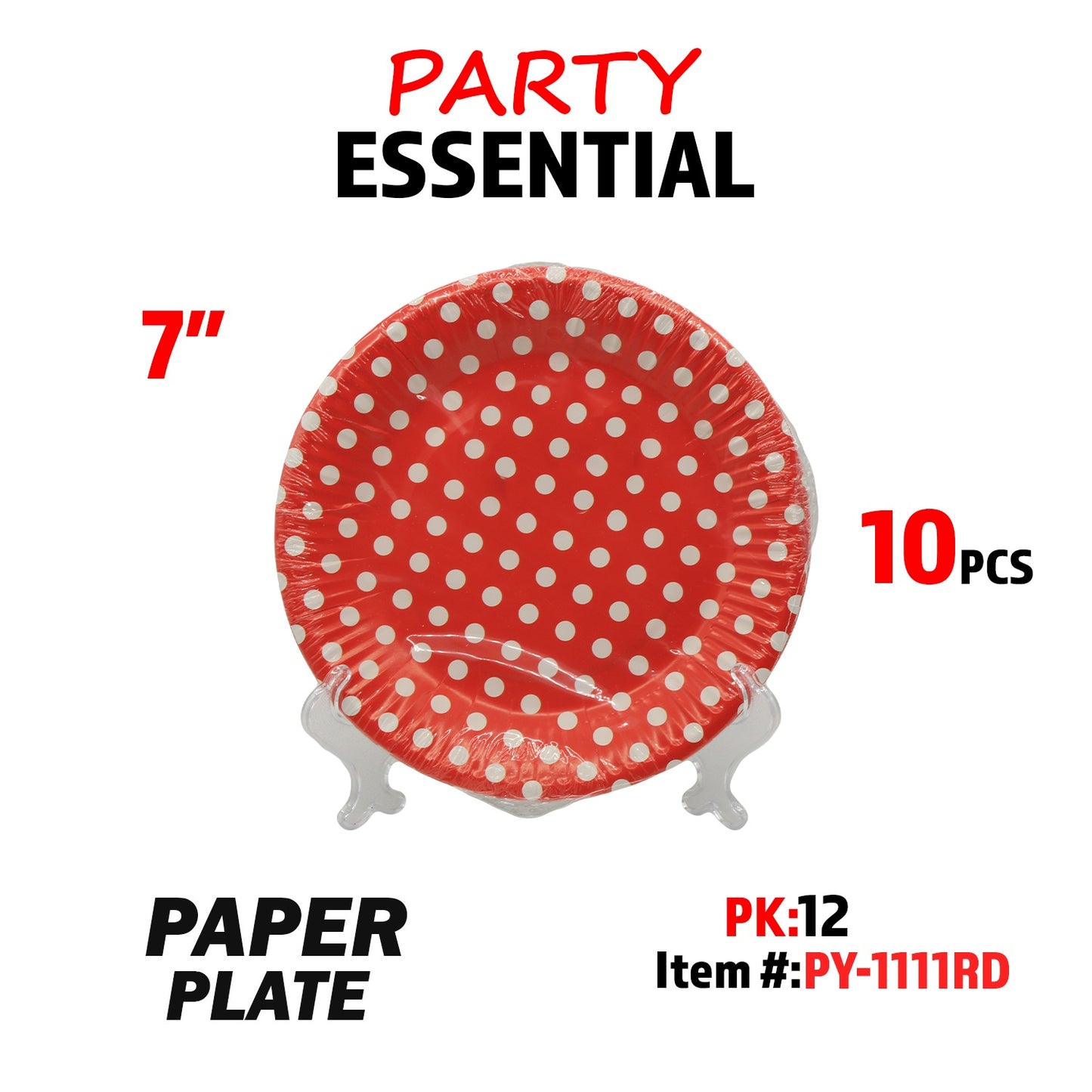 10pcs 7" Paper Plate Red