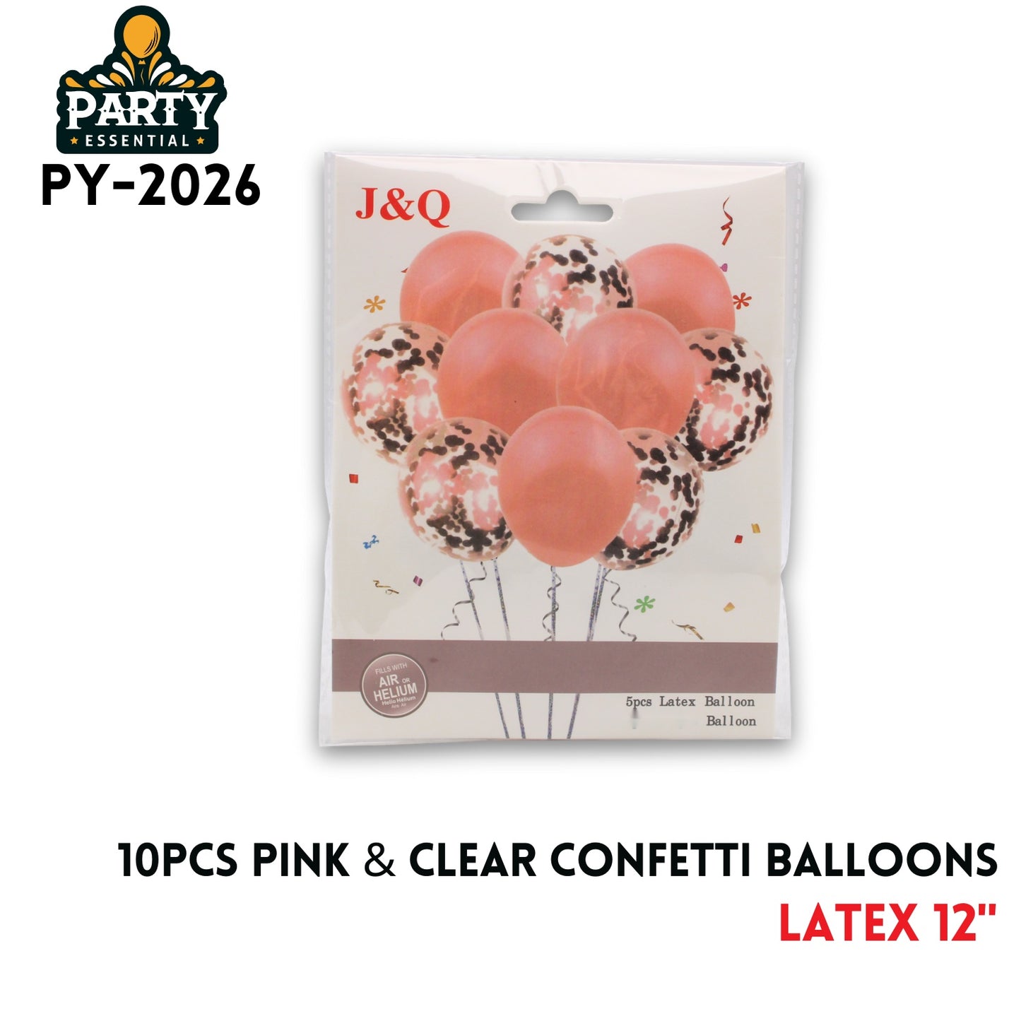 10pcs Pink&Red Gold Confetti Balloons 12",2.8/pcs,Latex