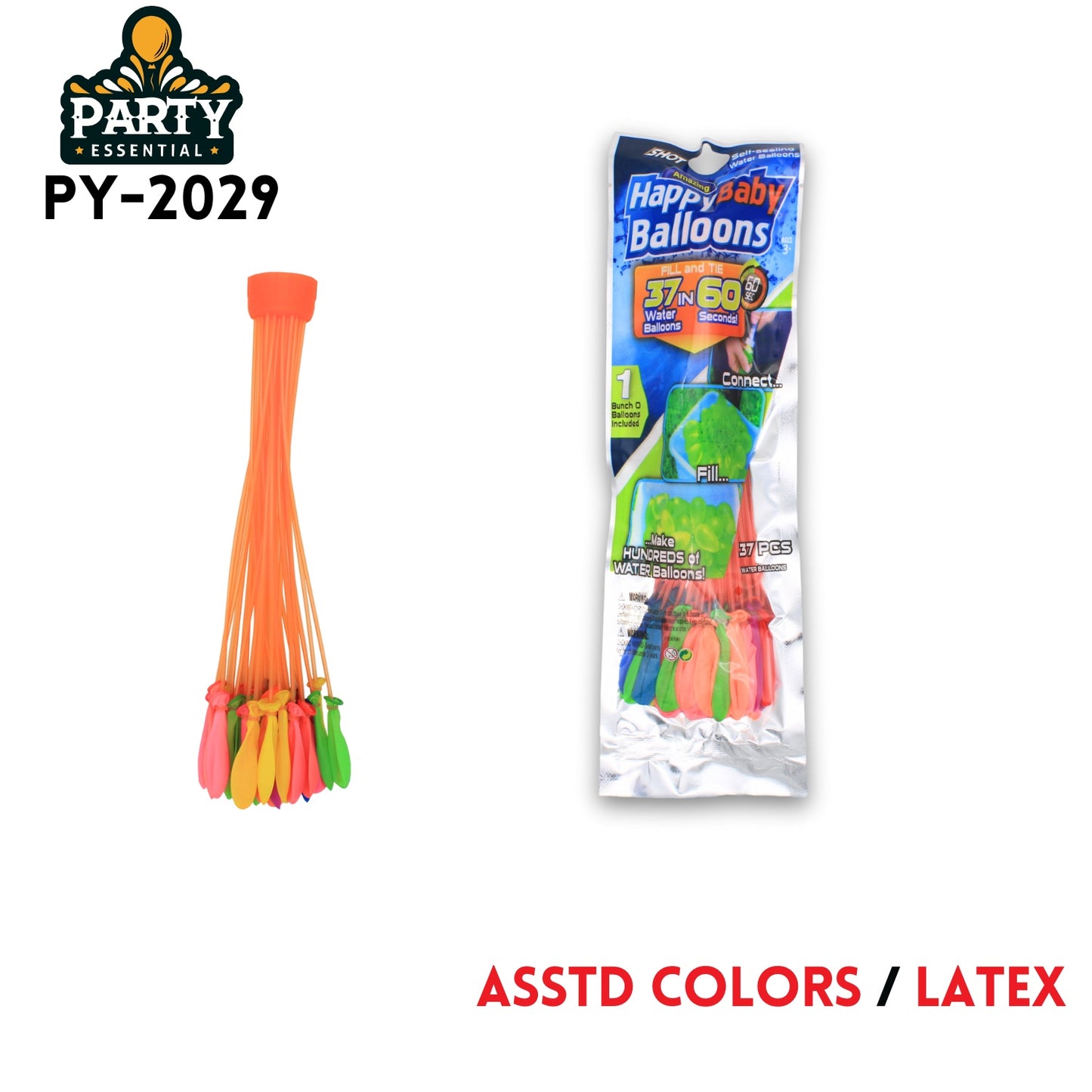 1 Pack Bunch O Balloons ,37pcs,Asstd colors,Latex