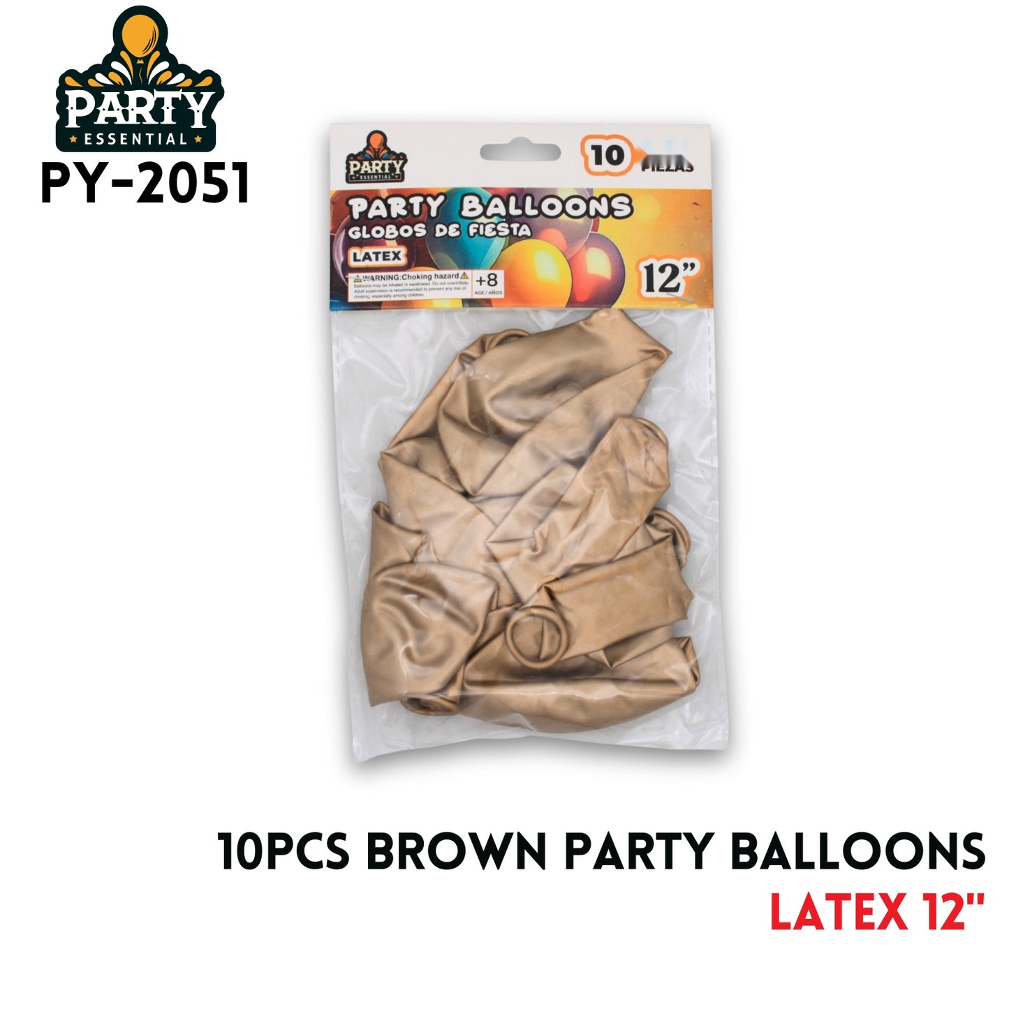 10PCS Brown Party Balloons 12",2.8g/pcs,Latex