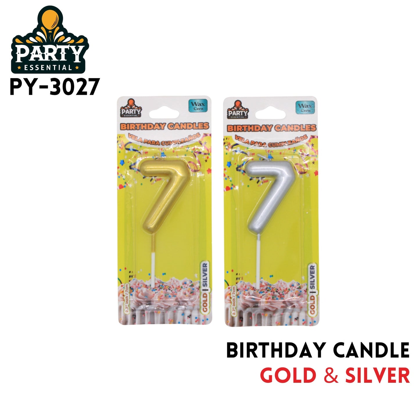 Gold&Silver Birthday Candle #7