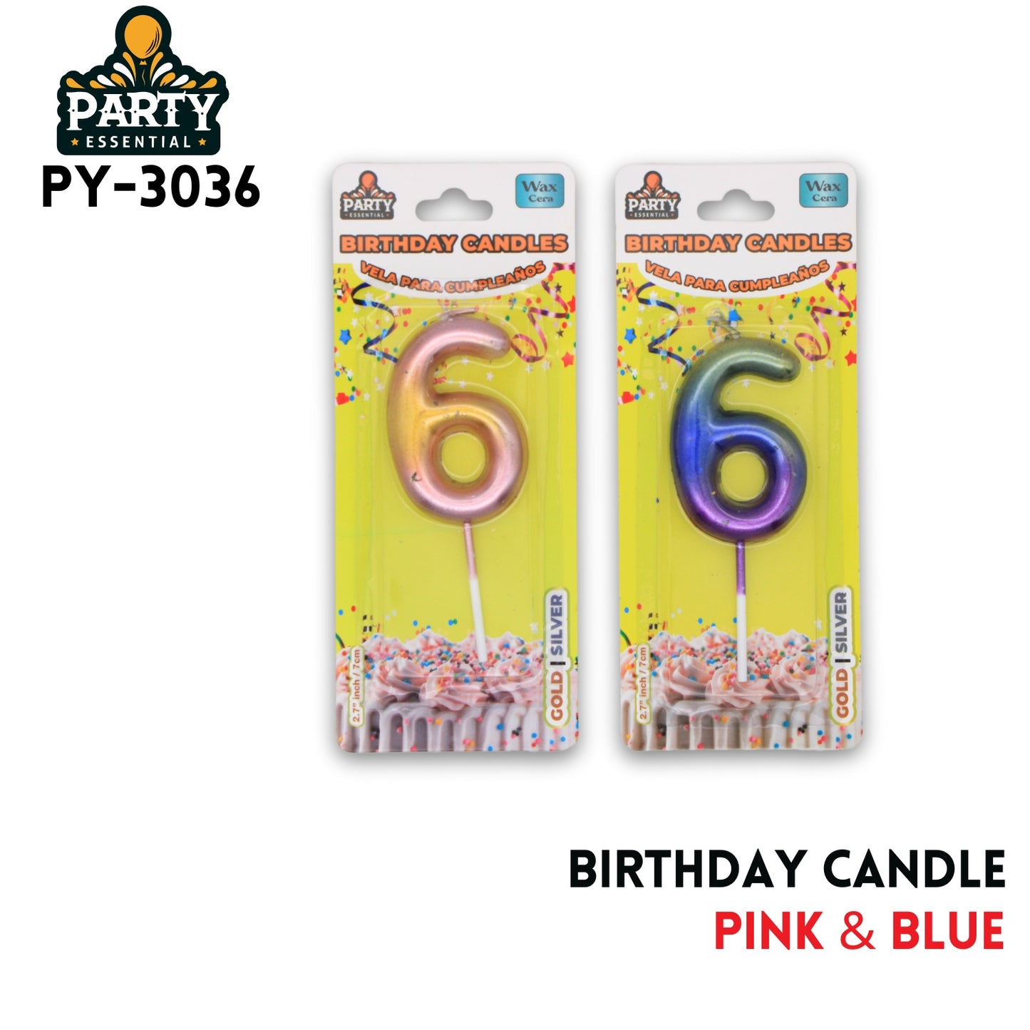 Pink&Blue Birthday Candle #6