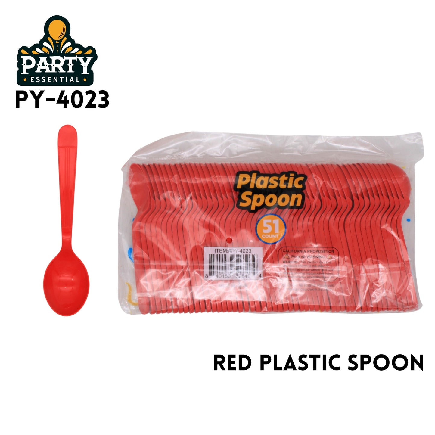51pcs Spoons, L5.97"??W1.18"PP, Reddd