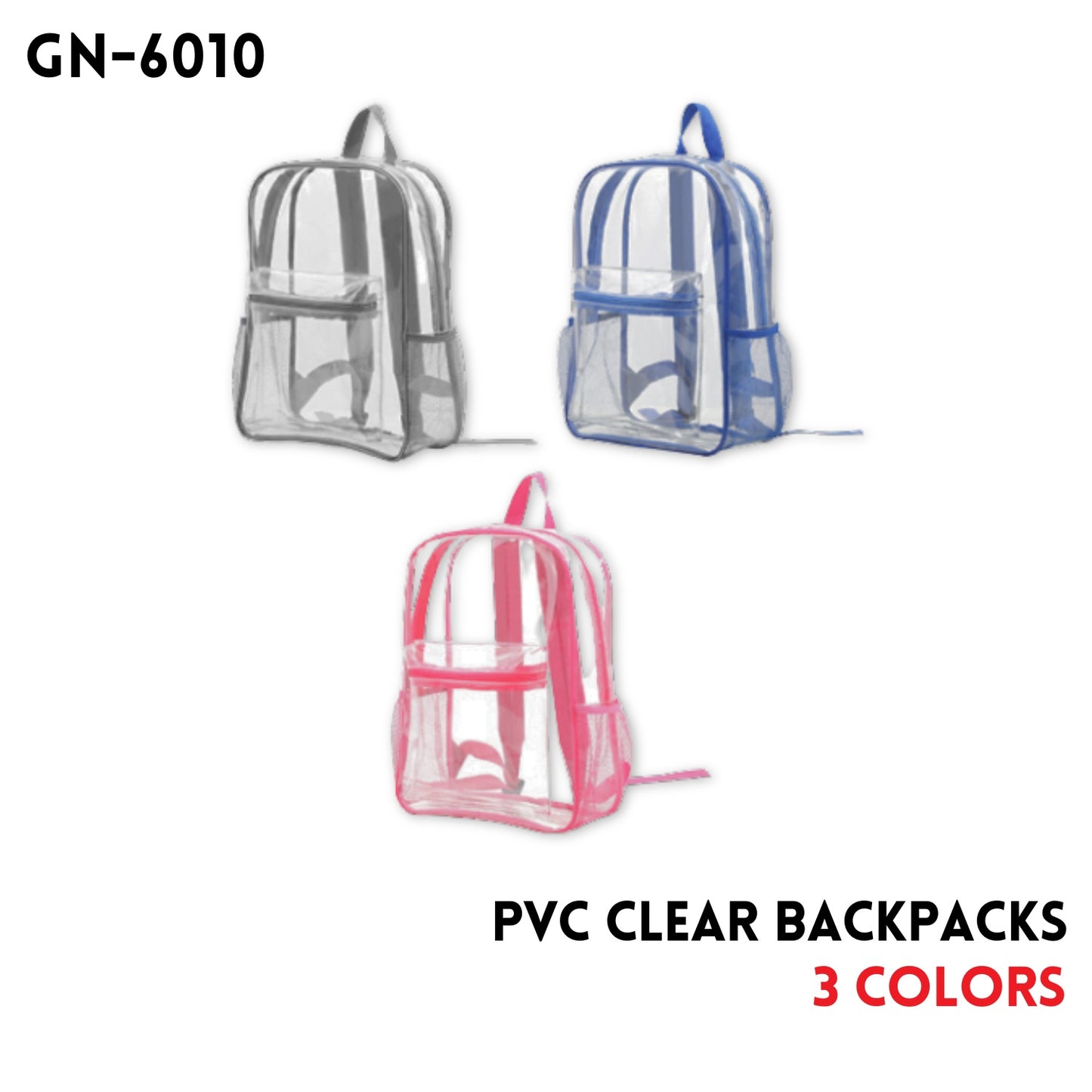 Clear Backpacks,3 colors,PVC