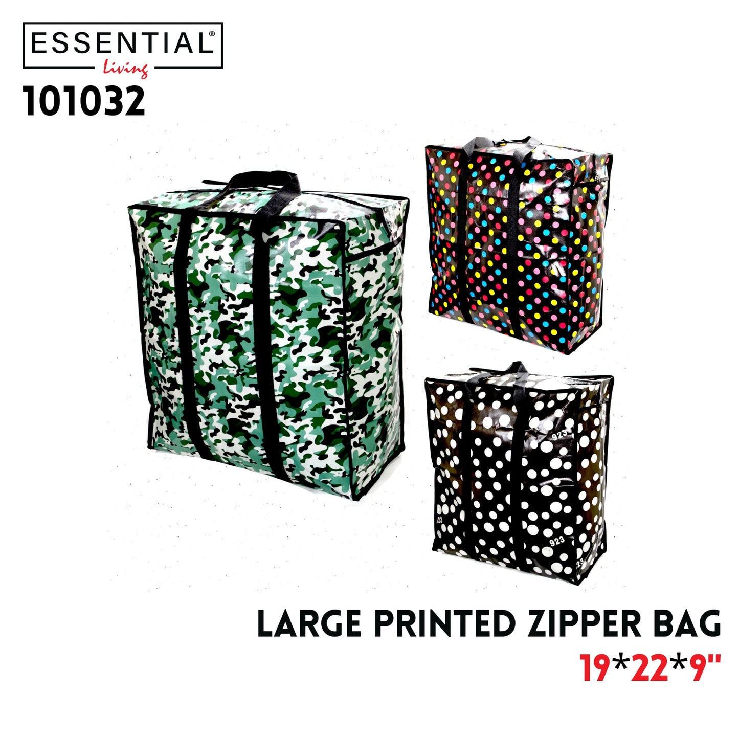 Large Printed Zipper Bag19"X22"X9"