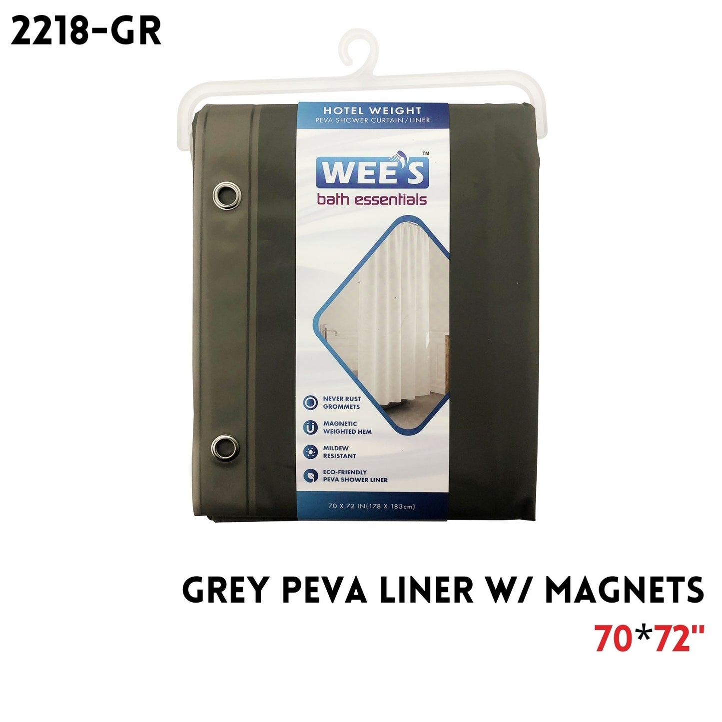 70 x 72" Grey Peva Liner w magnets 8g CP12