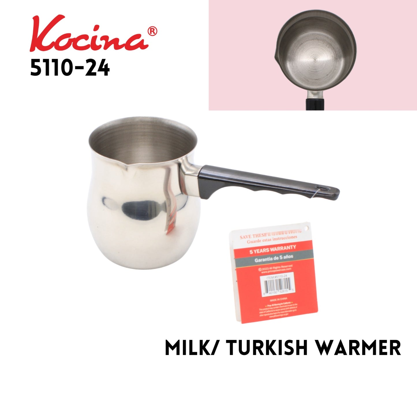 SS Milk/Turkish Warmer 24oz