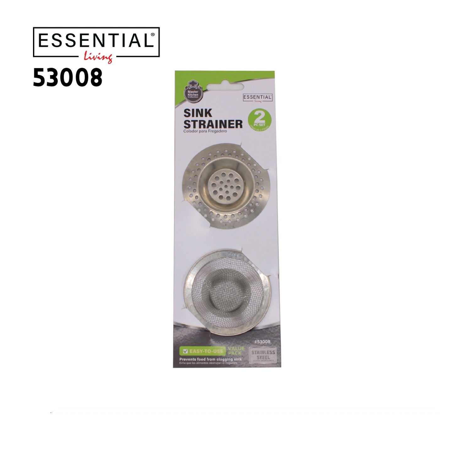 2pc Stainless Steel Sink Strainer