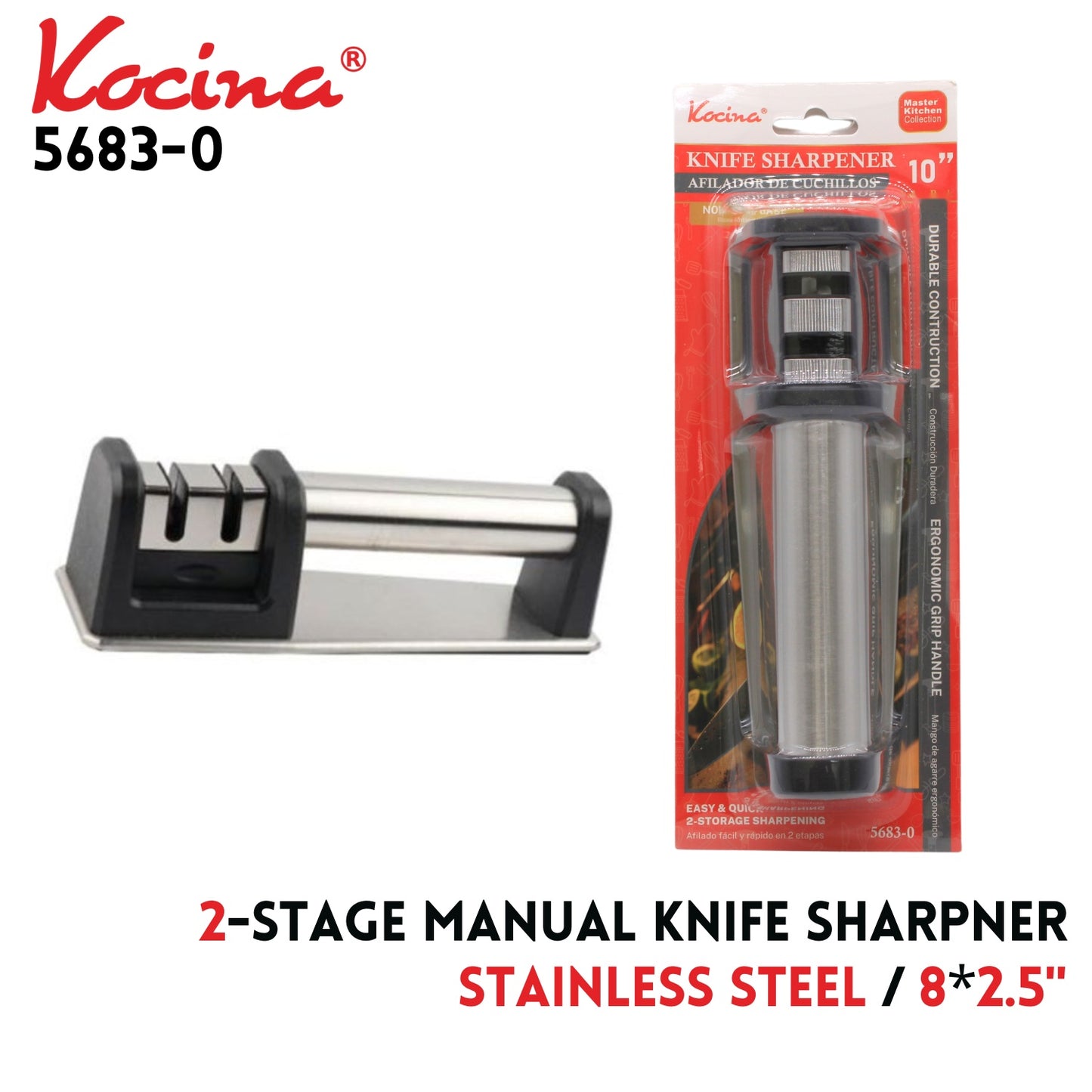 SS 2-Stage Manual Knife Sharpner