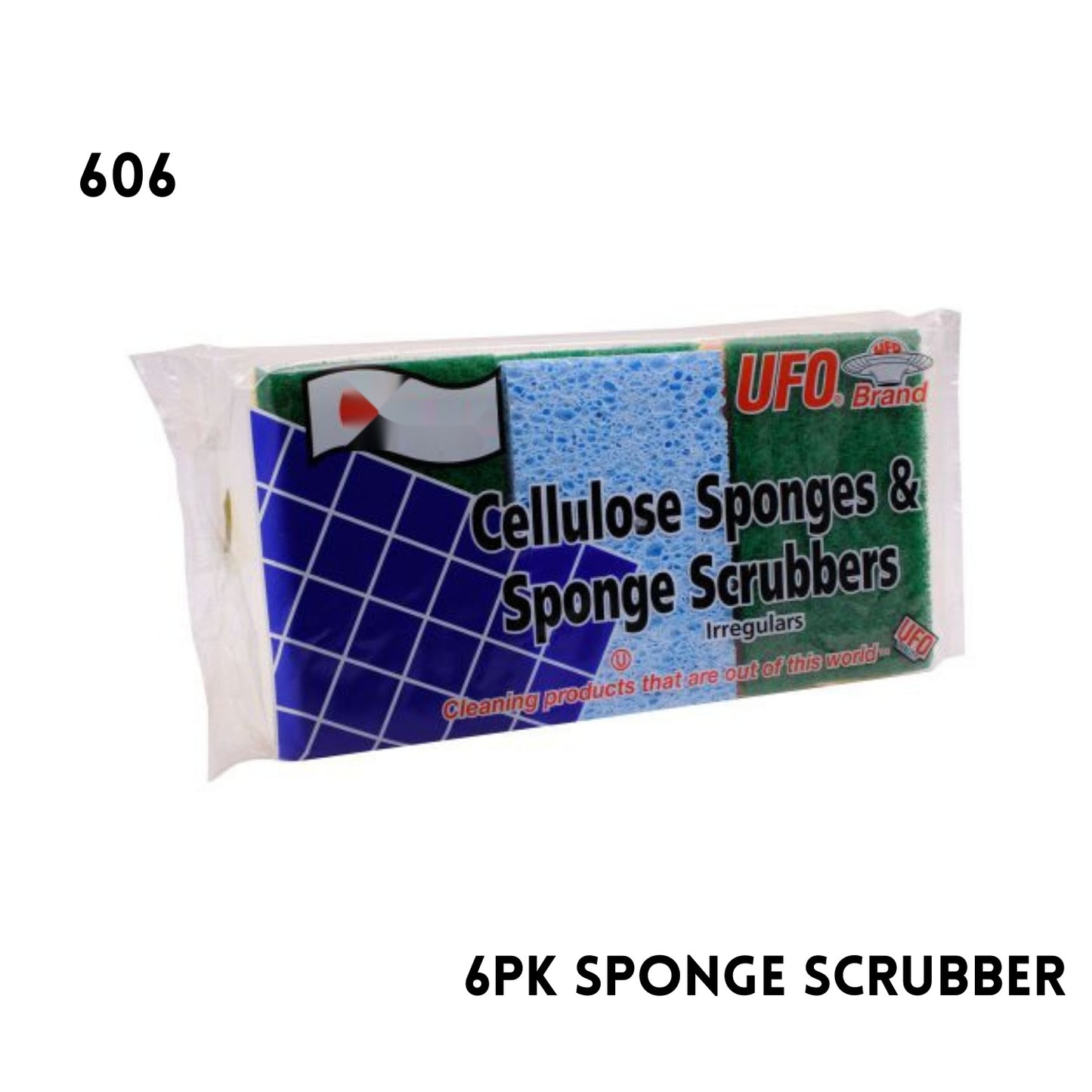 6 Pk Cellulose/Sponge Scrubber