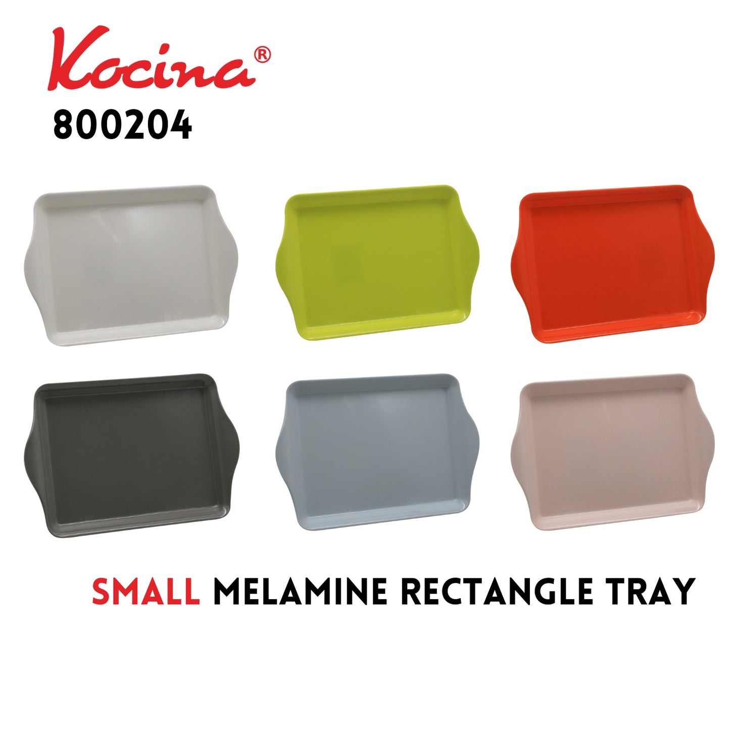 Small Melamine Rectangle Tray w/Grip