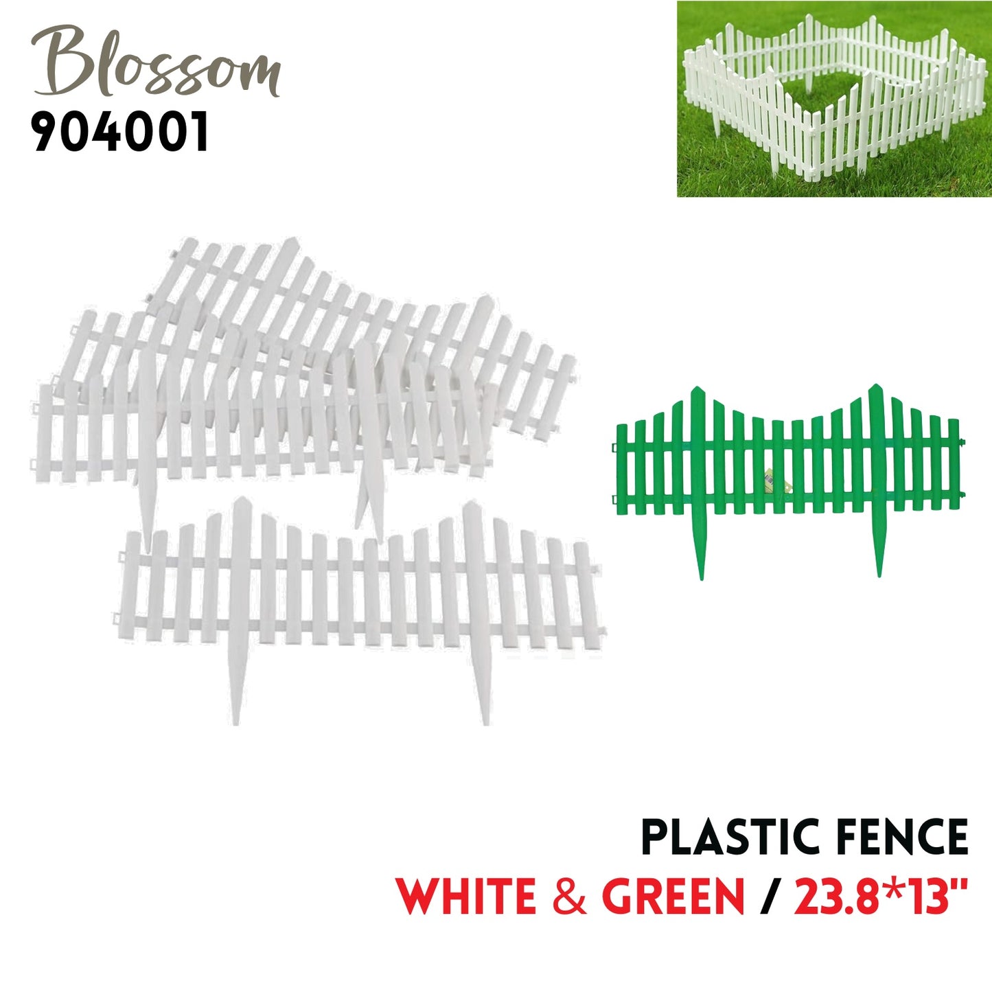 Plastic Fence ,23.8"x13",Asstd 2 colors