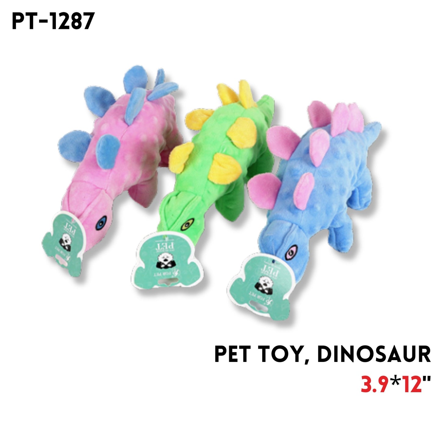 Pet Toy, Dinosaur, 3 Colors, 12"3.9"