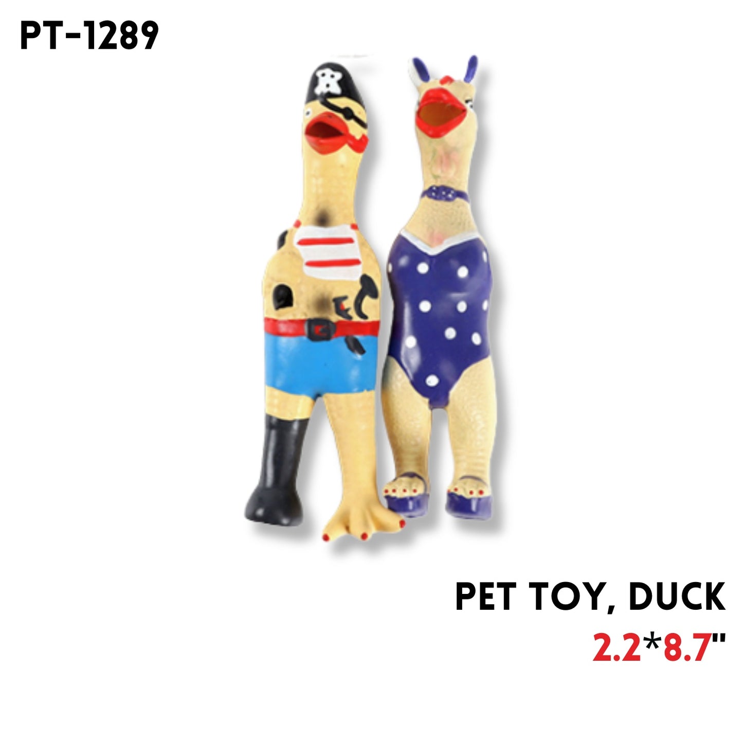 Pet Toy, Duck, 2 Colors, 8.7"x2.2"
