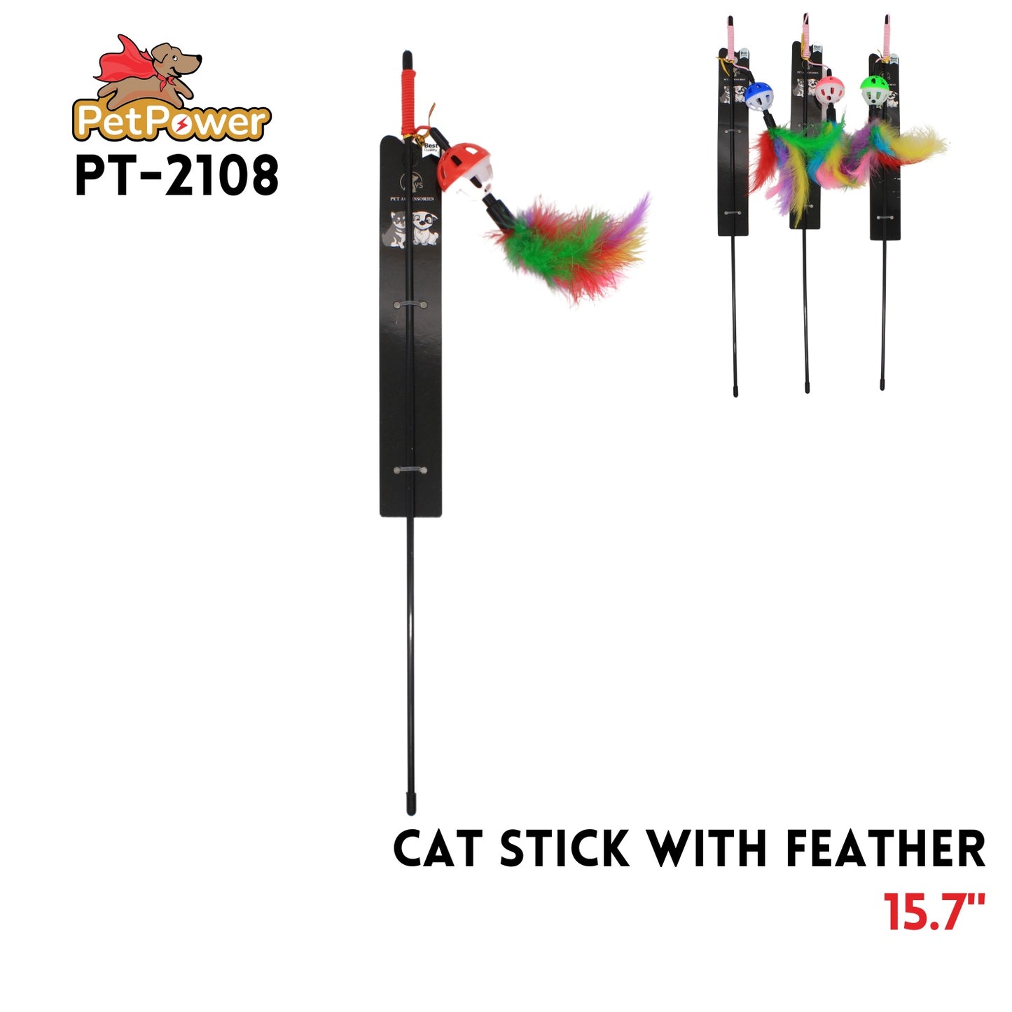 Cat Stick With Feather 15.7"