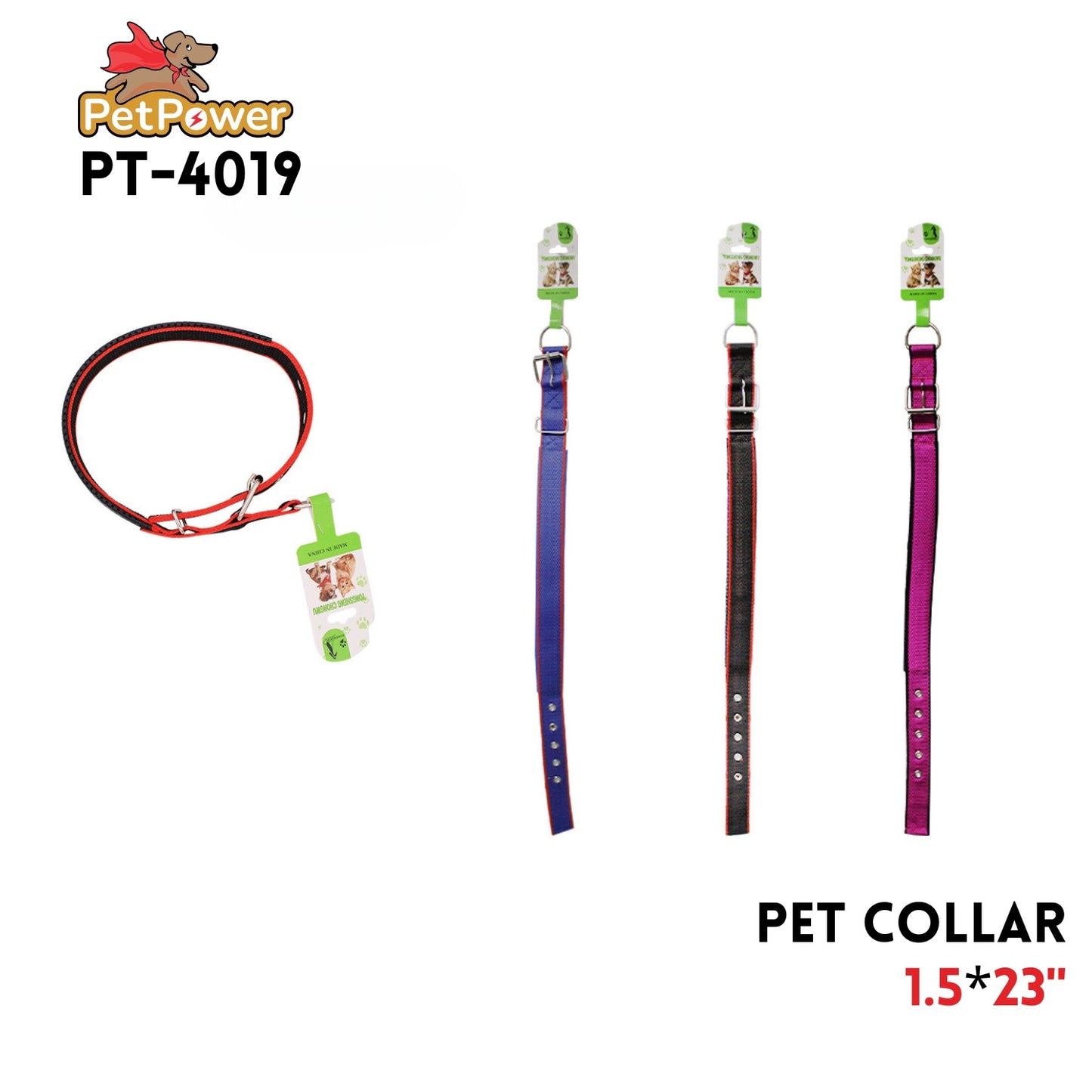 Pet Collar 23X1.5" Asst Colors