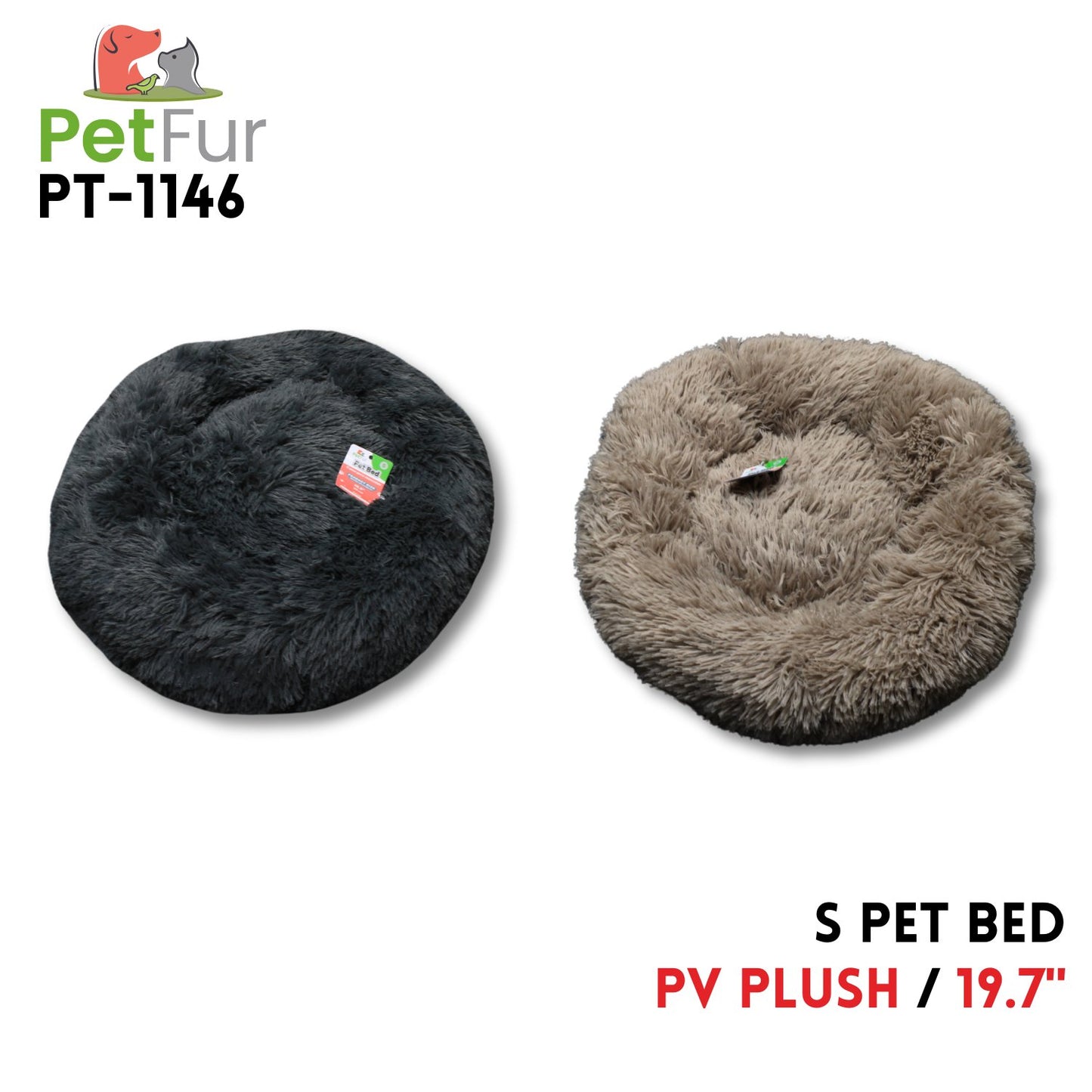 Pet Bed S PV plush 19.7inch,2 colors