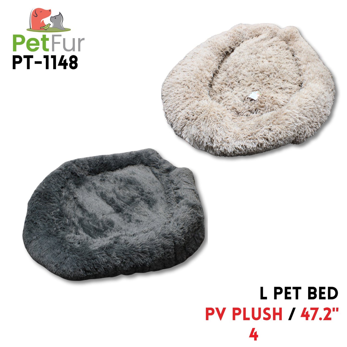 Pet Bed L PV plush 47.2inch,2 colors