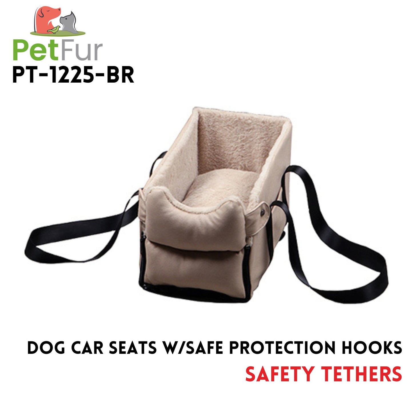 Brown
Dog Car Seats with Safe Protection Hooks,Safety Tether