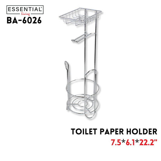 Toliet Paper Holder w/ Storage Shelf, 7.5"x6.1"x22.2"