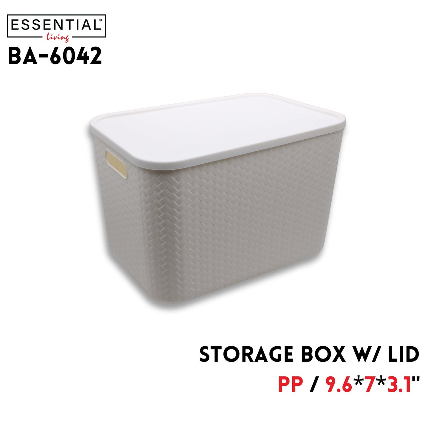 Storage Box With Lid,9.6"x7"x3.1", PP