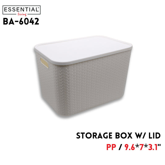 Storage Box With Lid,9.6"x7"x3.1", PP