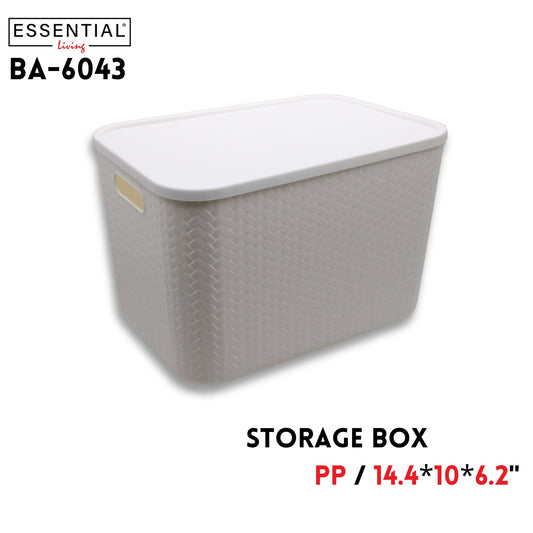 Storage Box With Lid,14.4"x10"x6.2", PP