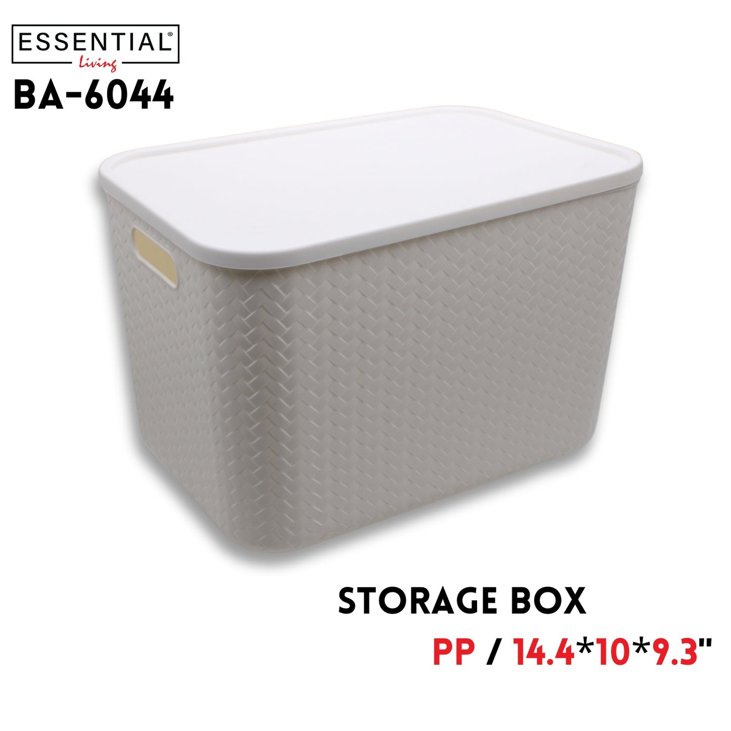 Storage Box With Lid,14.4"x10"x9.3", PP