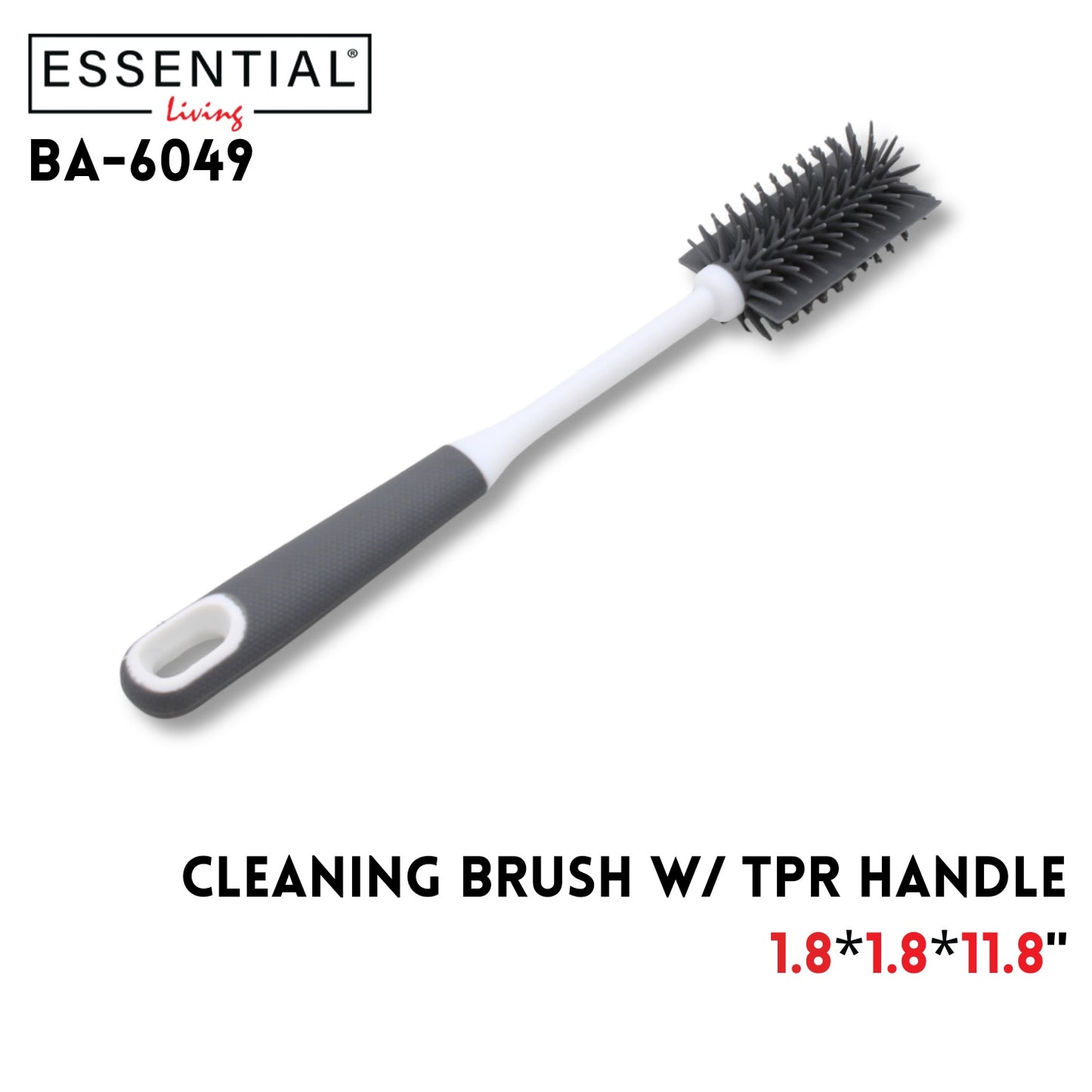 Cleaning Brush With Tpr Handle 1.8*1.8*11.8" Inch